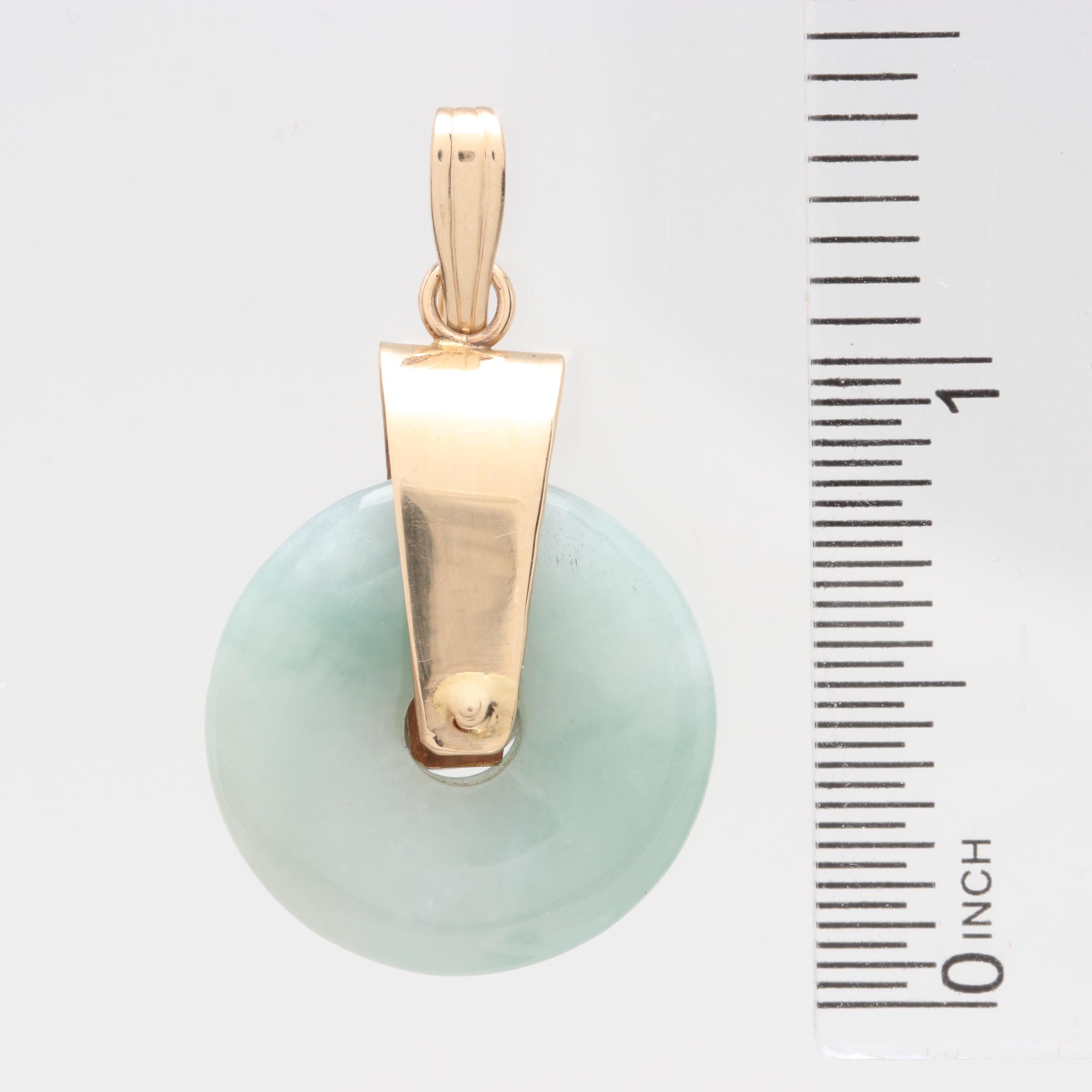 14K Yellow Gold Jadeite Pendant
