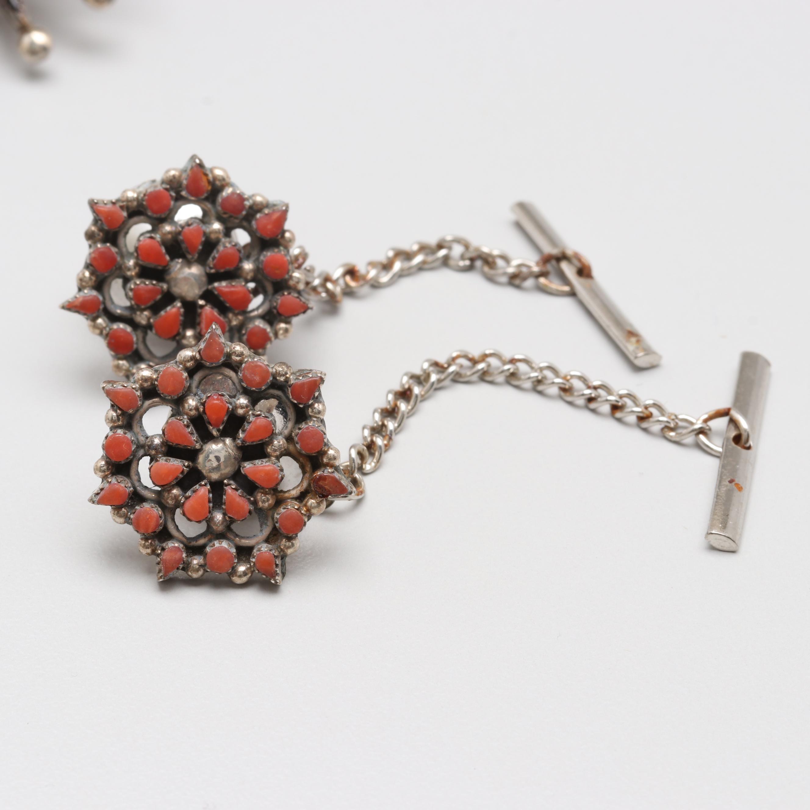 Assorted Sterling Silver Southwest Coral and Black Onyx Jewelry