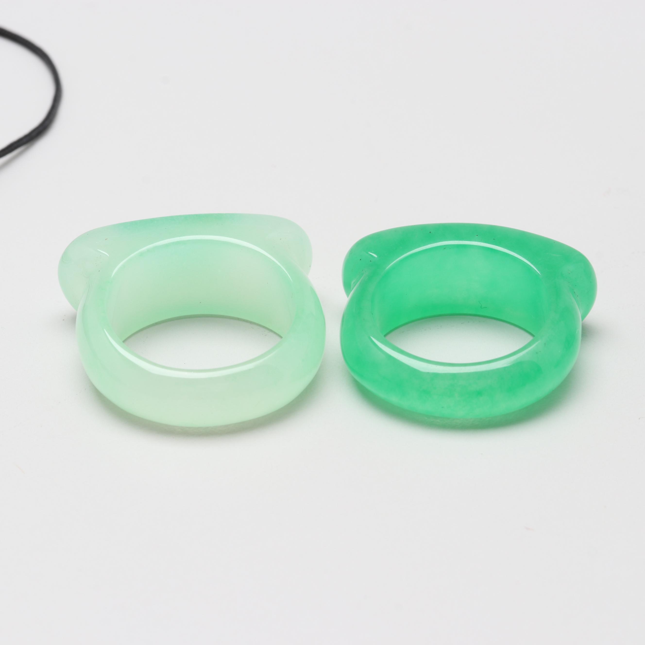 Carved Jadeite Jewelry Assortment