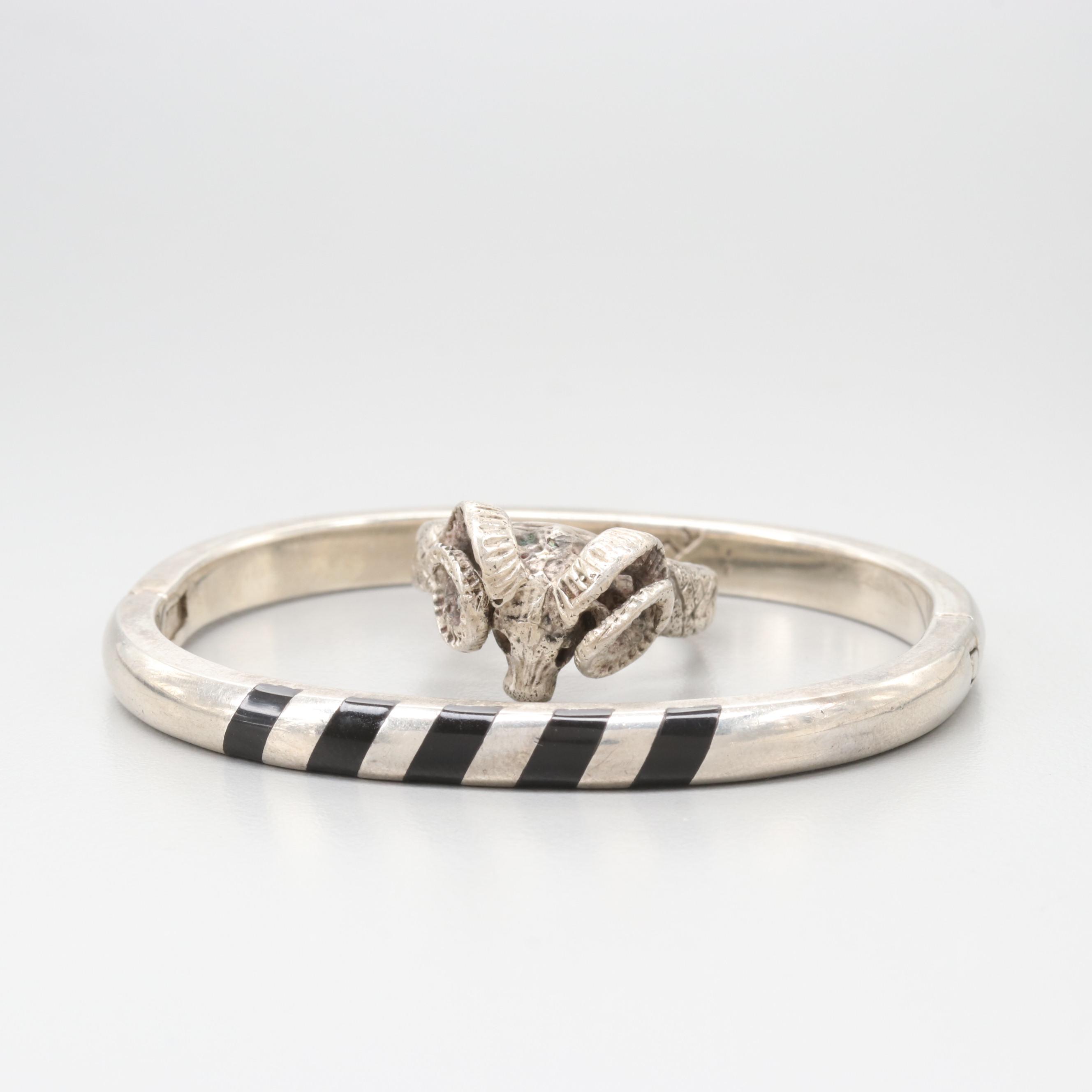 Sterling Silver Jewelry Assortment Including Garnet and Onyx