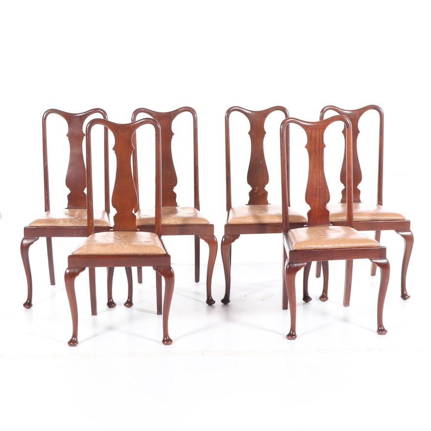 Queen Anne Style Dining Chairs, Late 20th Century