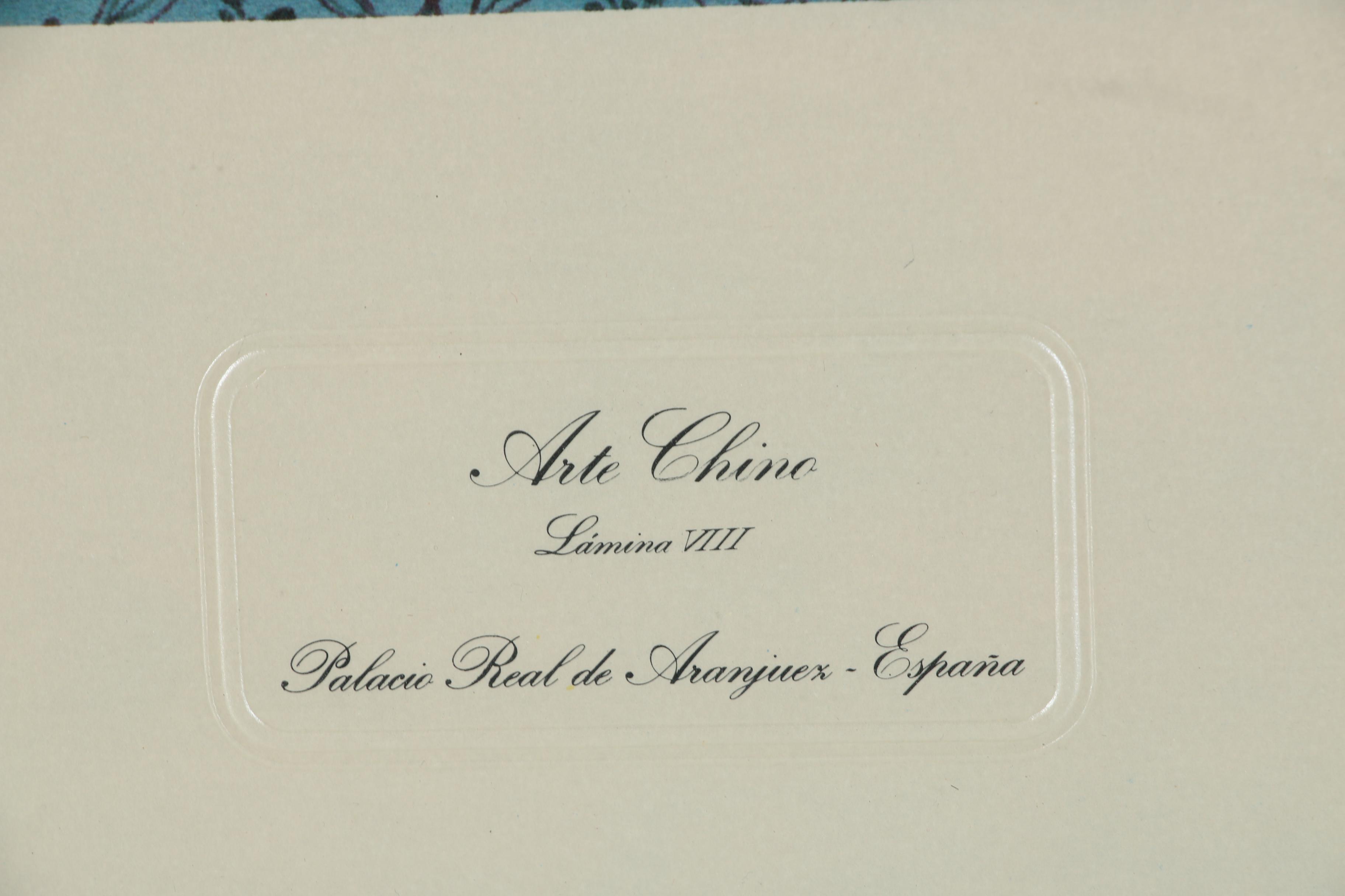 Offset Lithograph "Arte Chino Lámina VIII Palacio Real de Aranjuez - España"