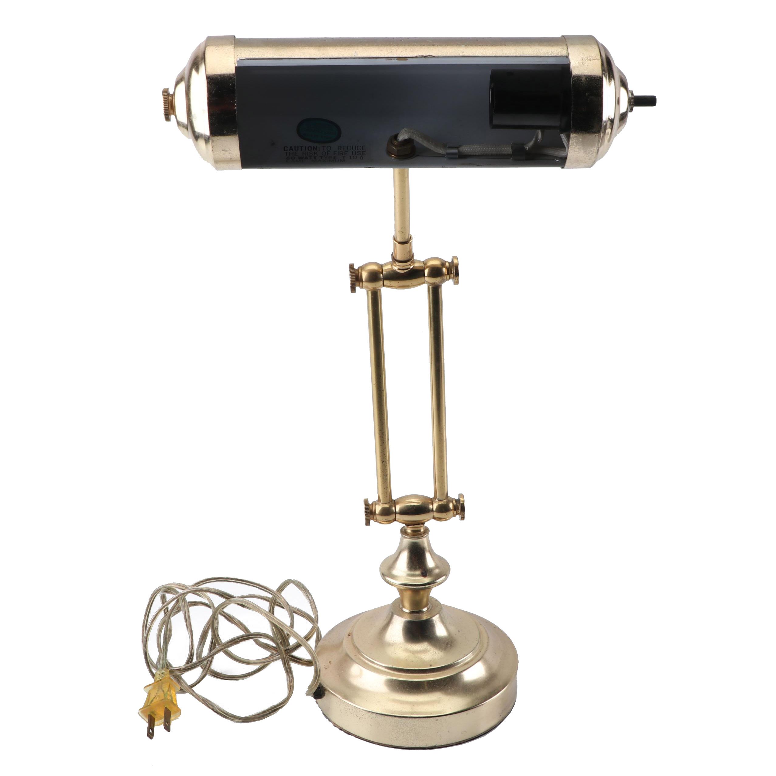 Adjustable Brass Finished Piano/Desk Lamp