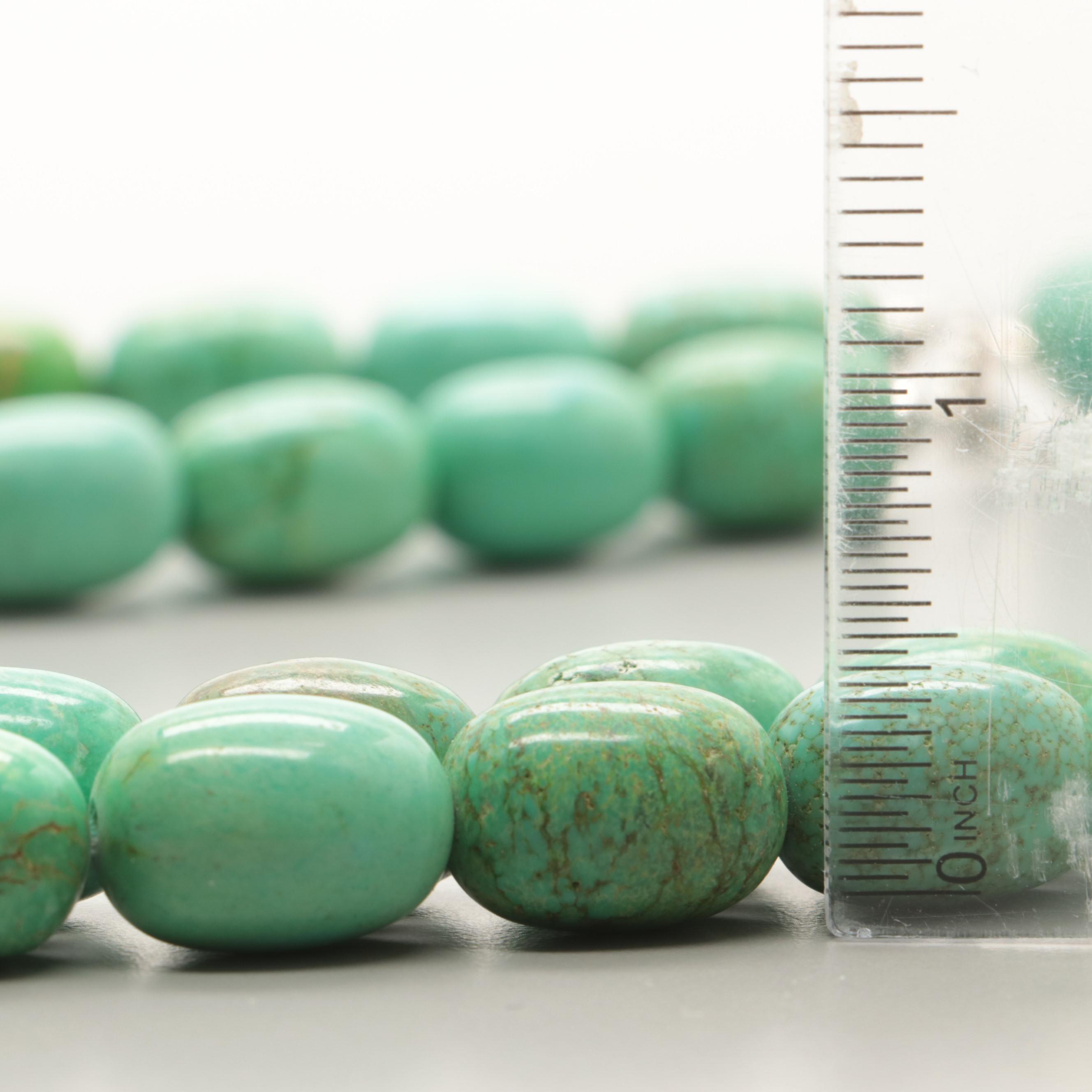 Sterling Silver Double Strand Dyed Magnesite Bead Necklace