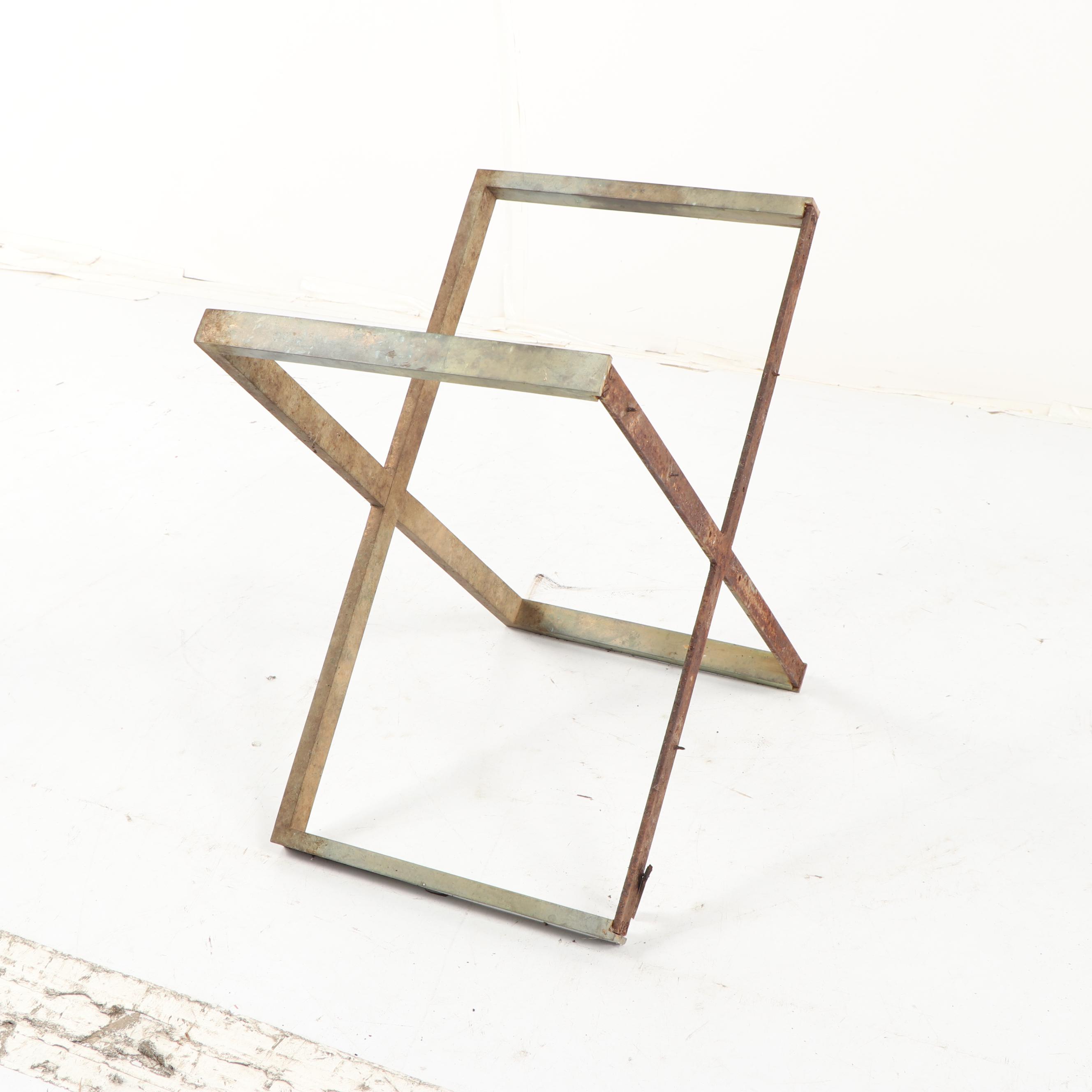 Butterfly Mosaic Top X-Frame Base Side Table