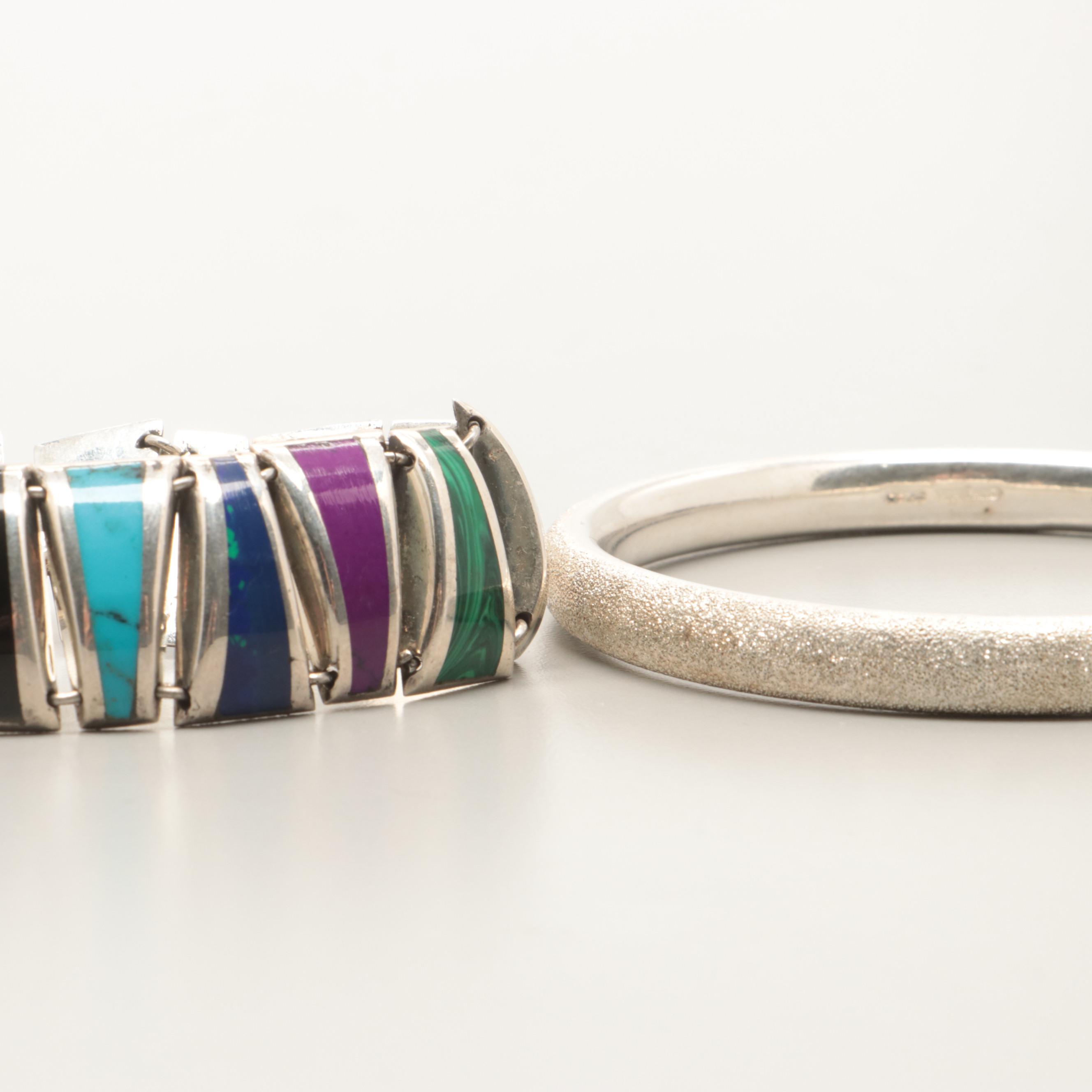 Sterling Silver Imitation Stone Bracelet Selection