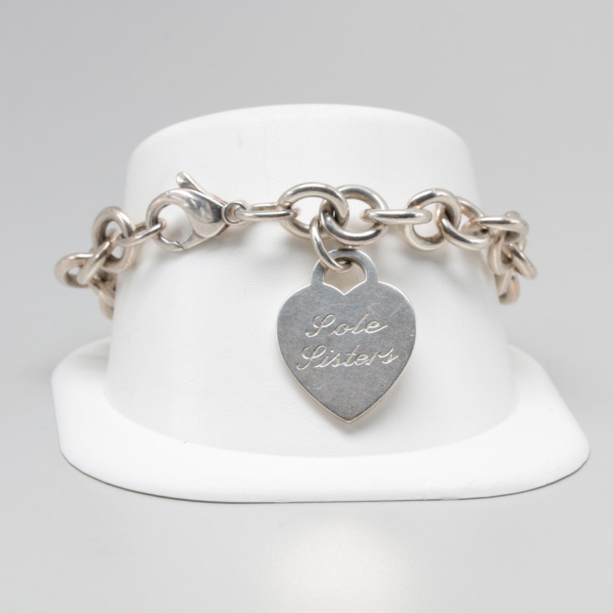 Tiffany & Co. Sterling Silver "Sole Sisters" Tag Bracelet