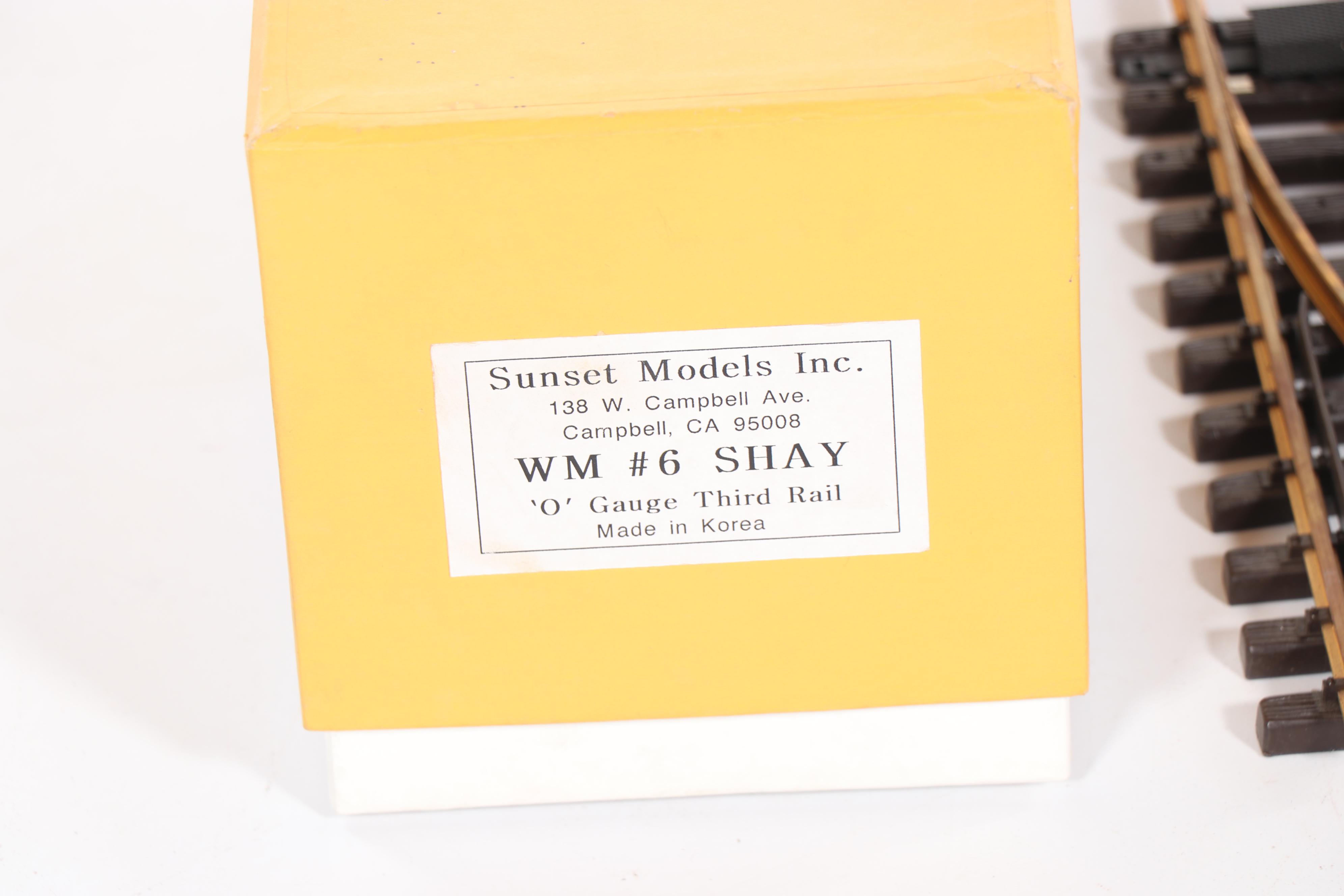 Sunset Models Inc. Western Maryland #6 Shay 3rd Rail Locomotive with Accessories