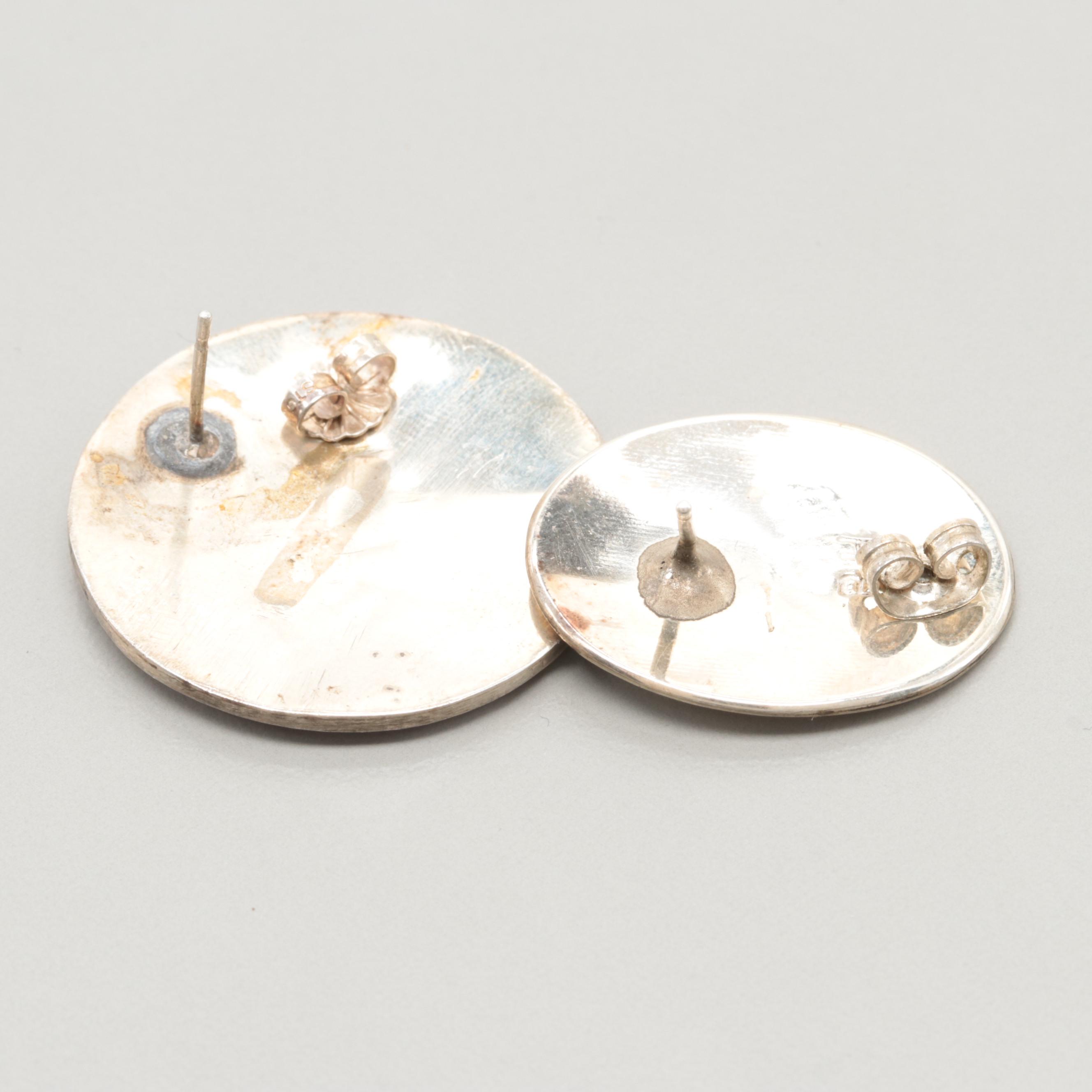 Southwestern Style Sterling Silver Abalone and Coral Earring Assortment