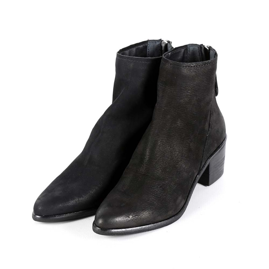 Dolce Vita Cassius Black Nubuck Leather Booties