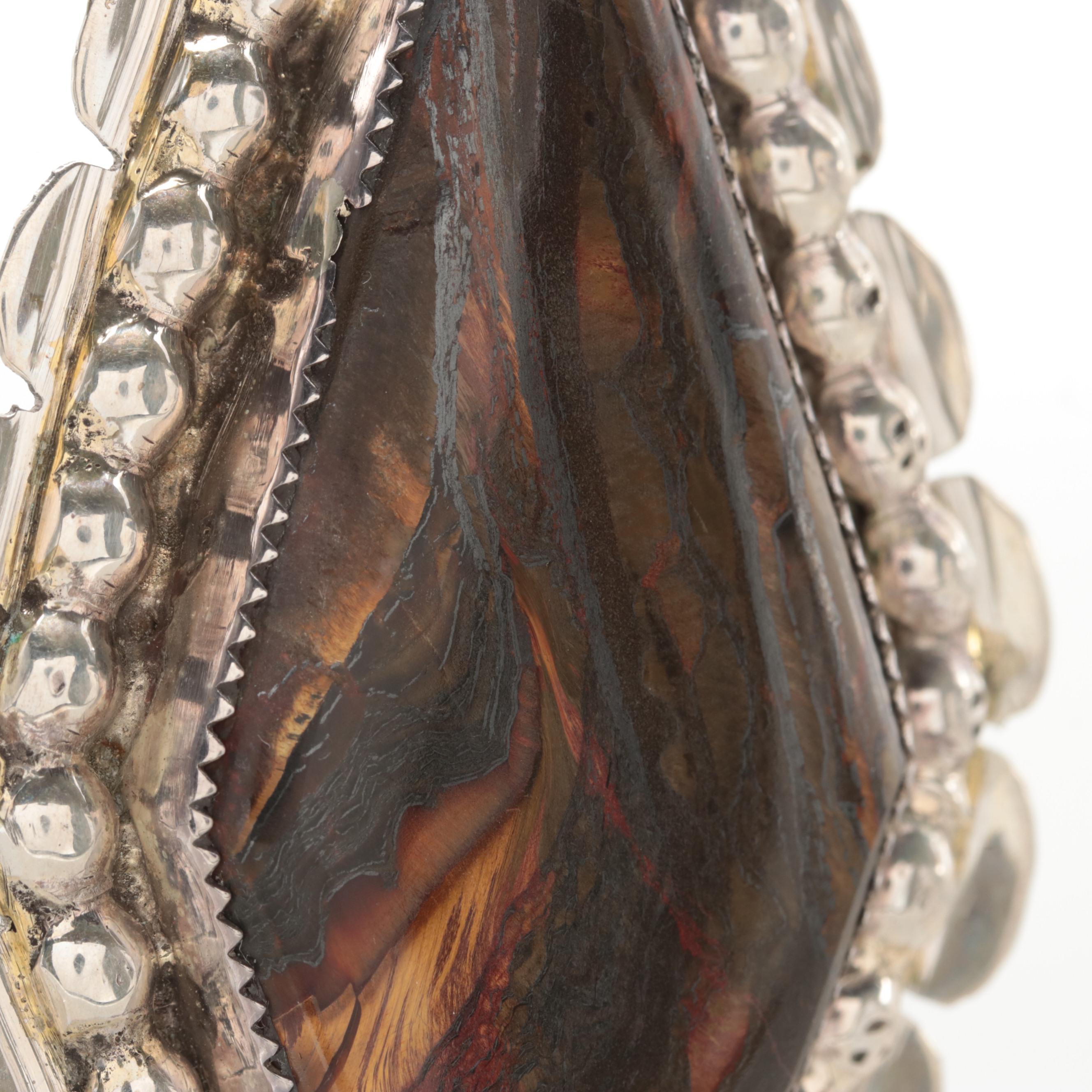 Bill Kirkham Sterling Silver Tiger Iron Pendant