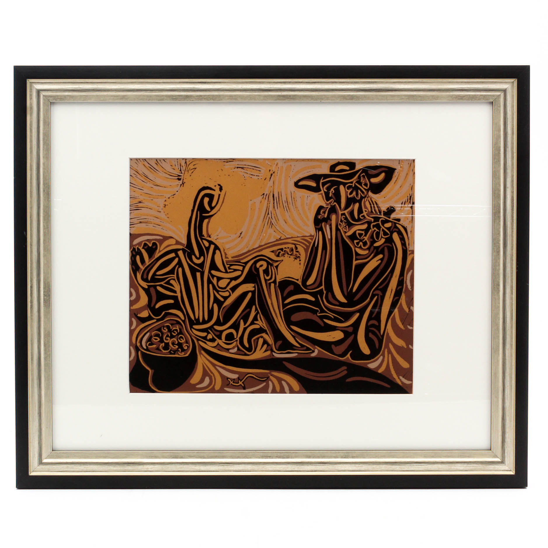 Pablo Picasso Color Linoleum Cut "After the Vintage"