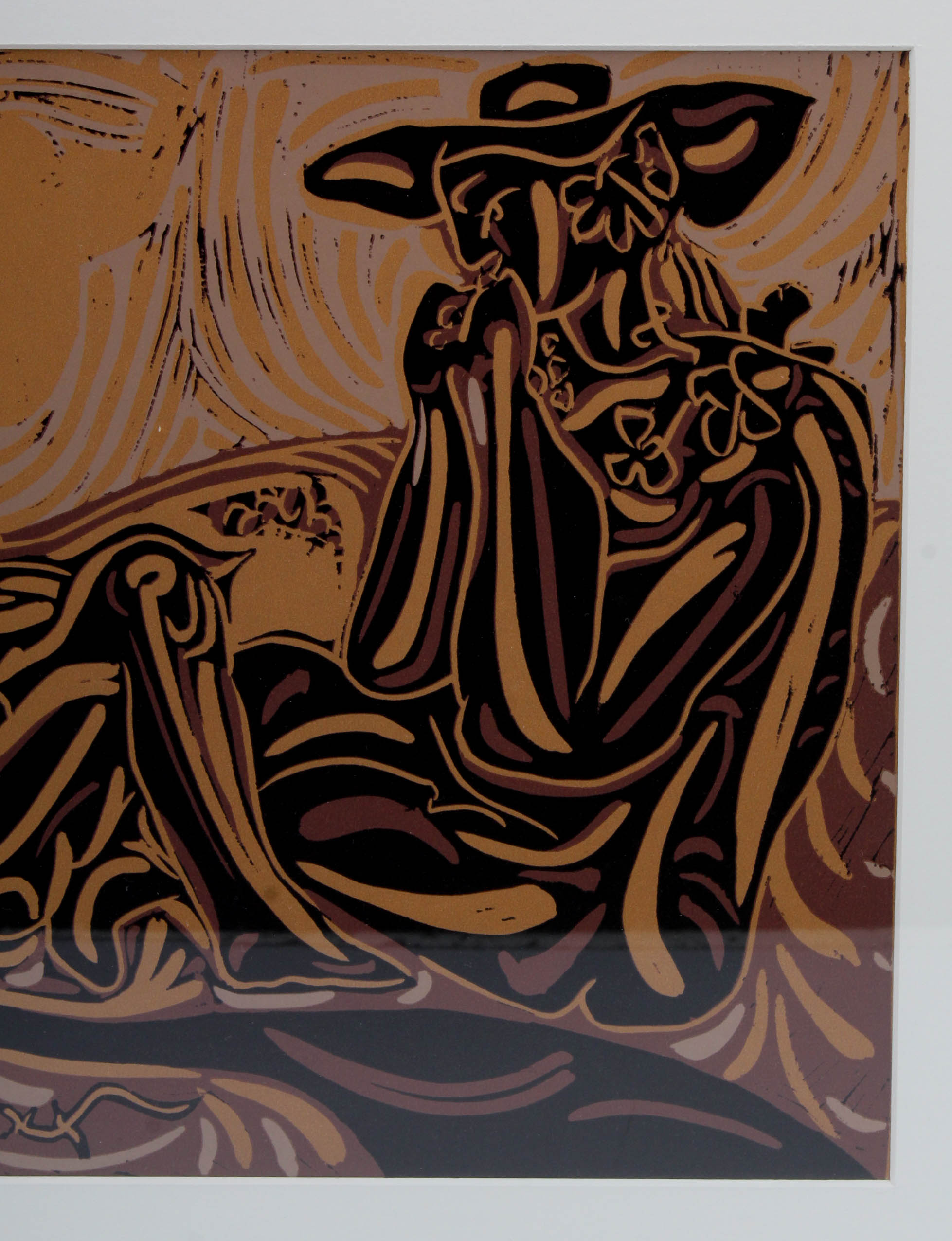 Pablo Picasso Color Linoleum Cut "After the Vintage"