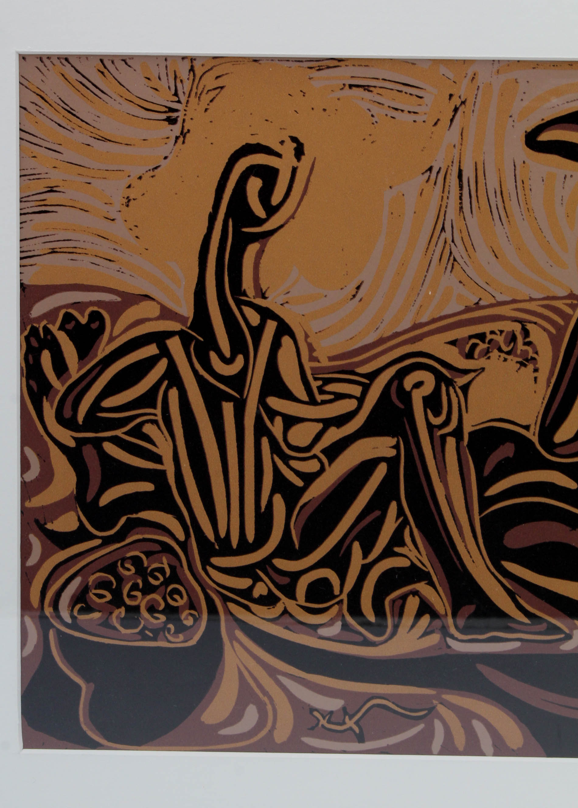 Pablo Picasso Color Linoleum Cut "After the Vintage"