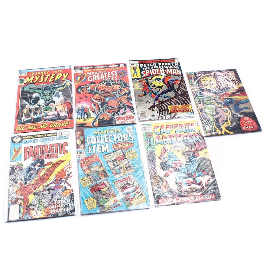 Silver Age Marvel Comics Featuring "Strange Tales" and "Captain America"