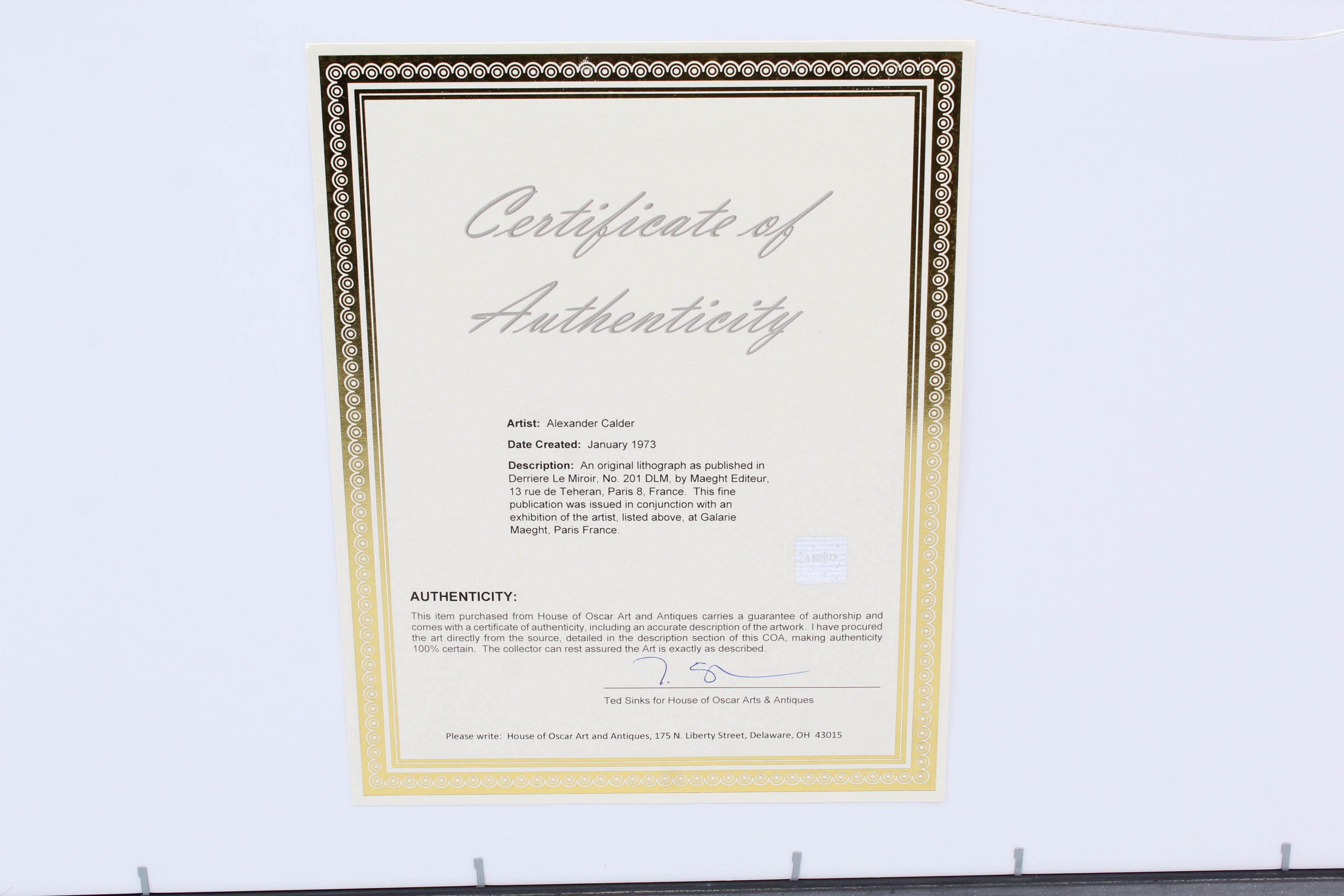 Alexander Calder Double-Page Lithograph for "Derriere le Miroir", 1973