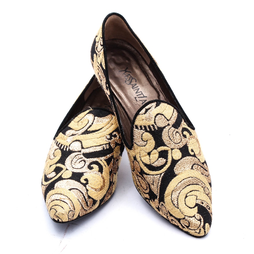 Yves Saint Laurent Adelin Imperial Brocade Loafers