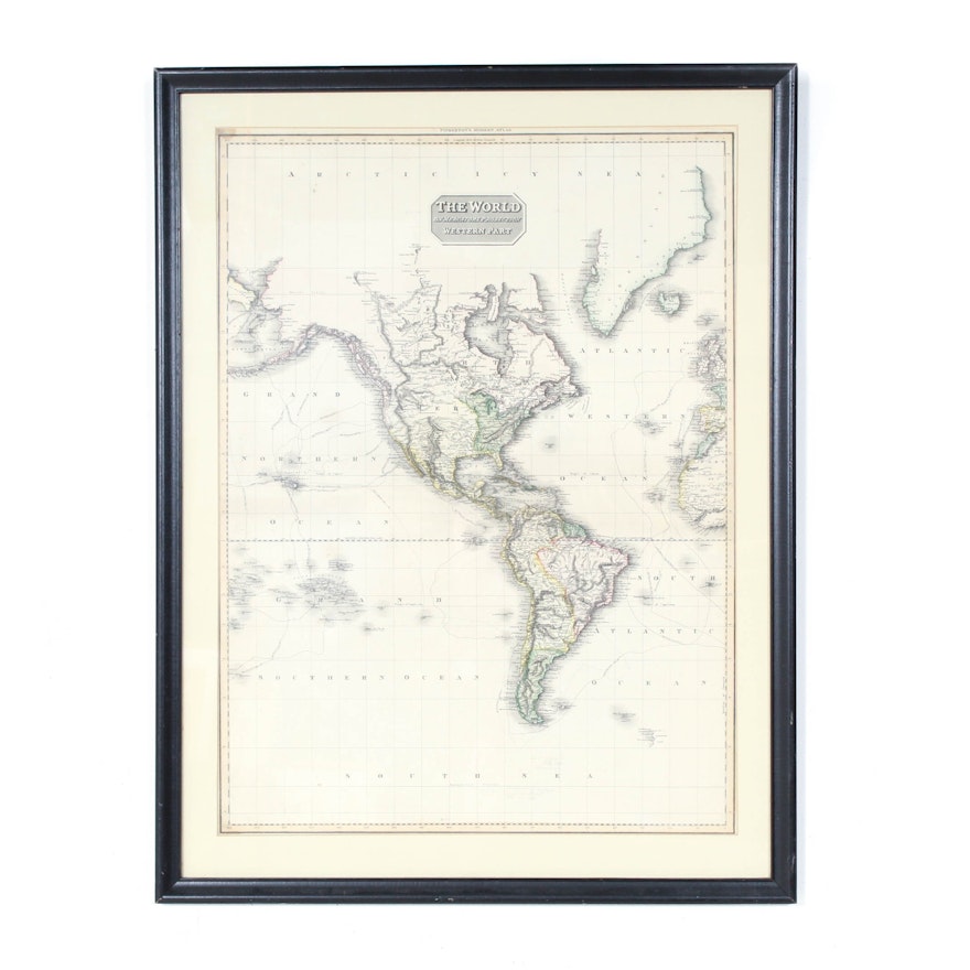 Engraved Map "The World on Mercators Projection: Western Part"