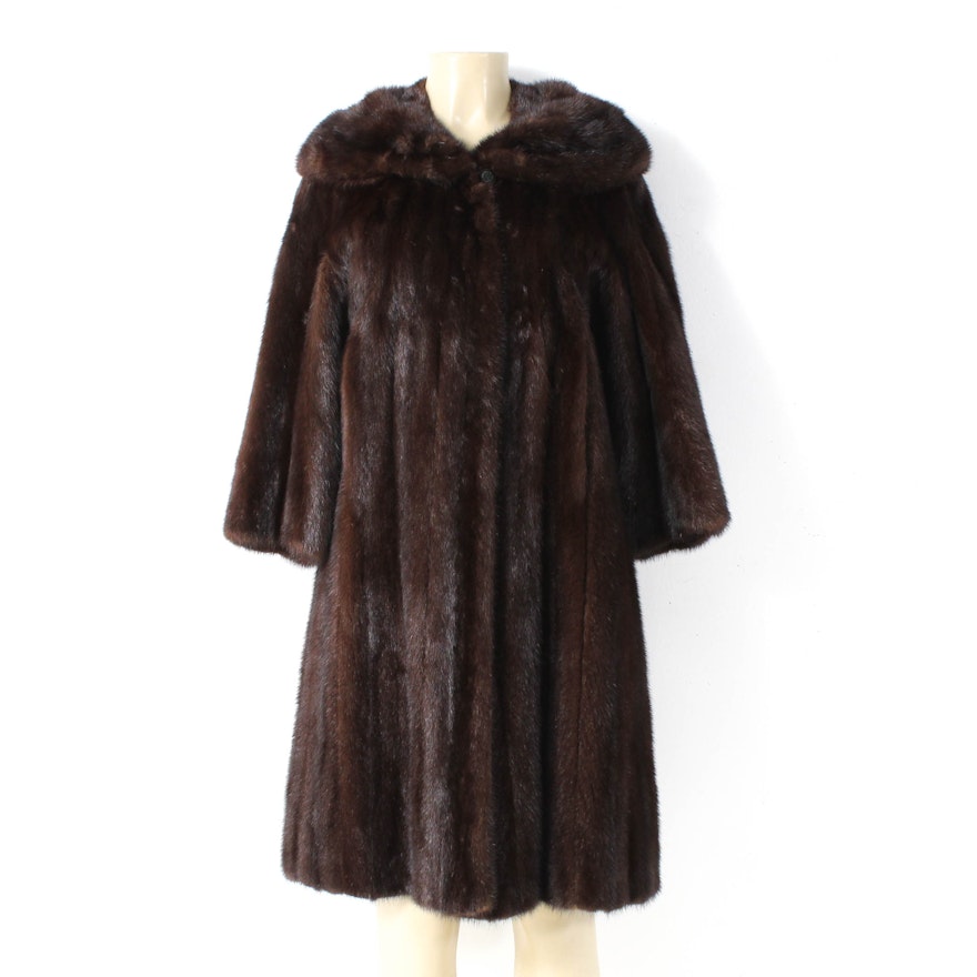 Vintage Marshall Field & Co. Mahogany Mink Fur Coat