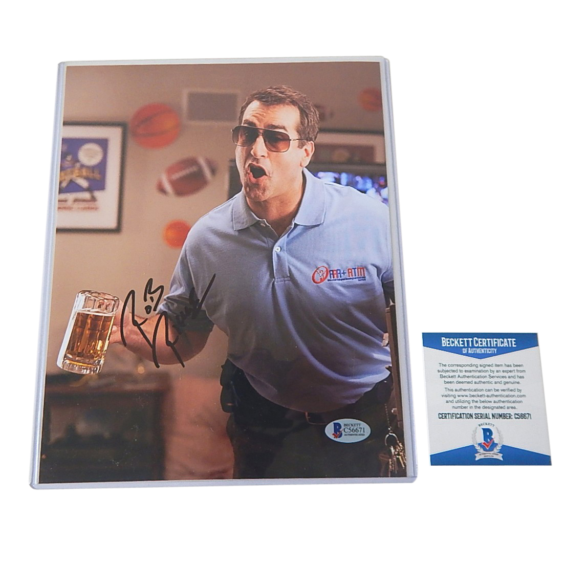Rob Riggle Actor Signed Photograph Beckett Authenticated with COA