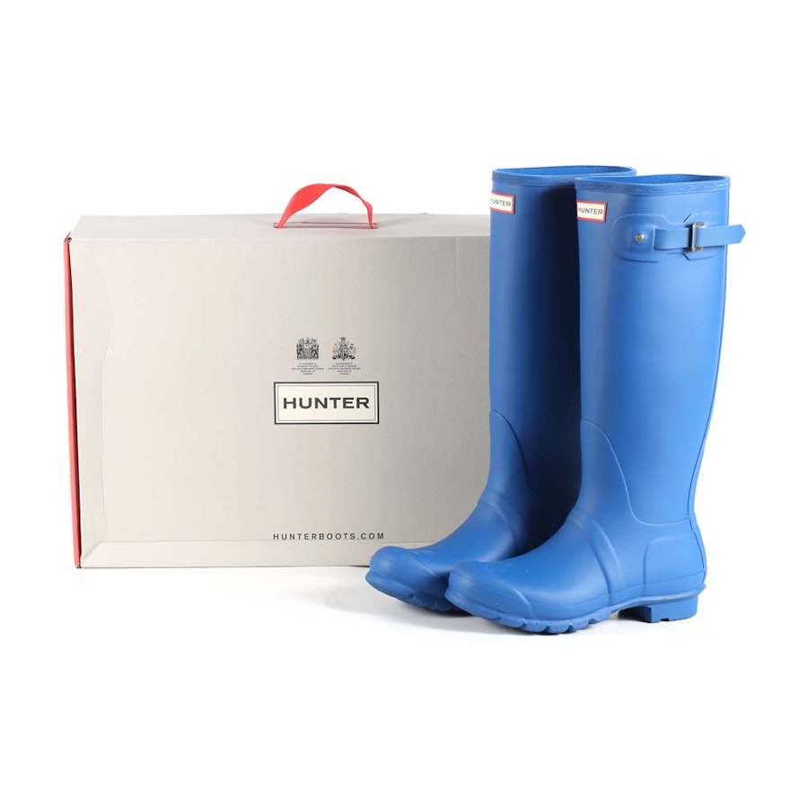 Hunter Original Tall Rain Boots in Azure Blue