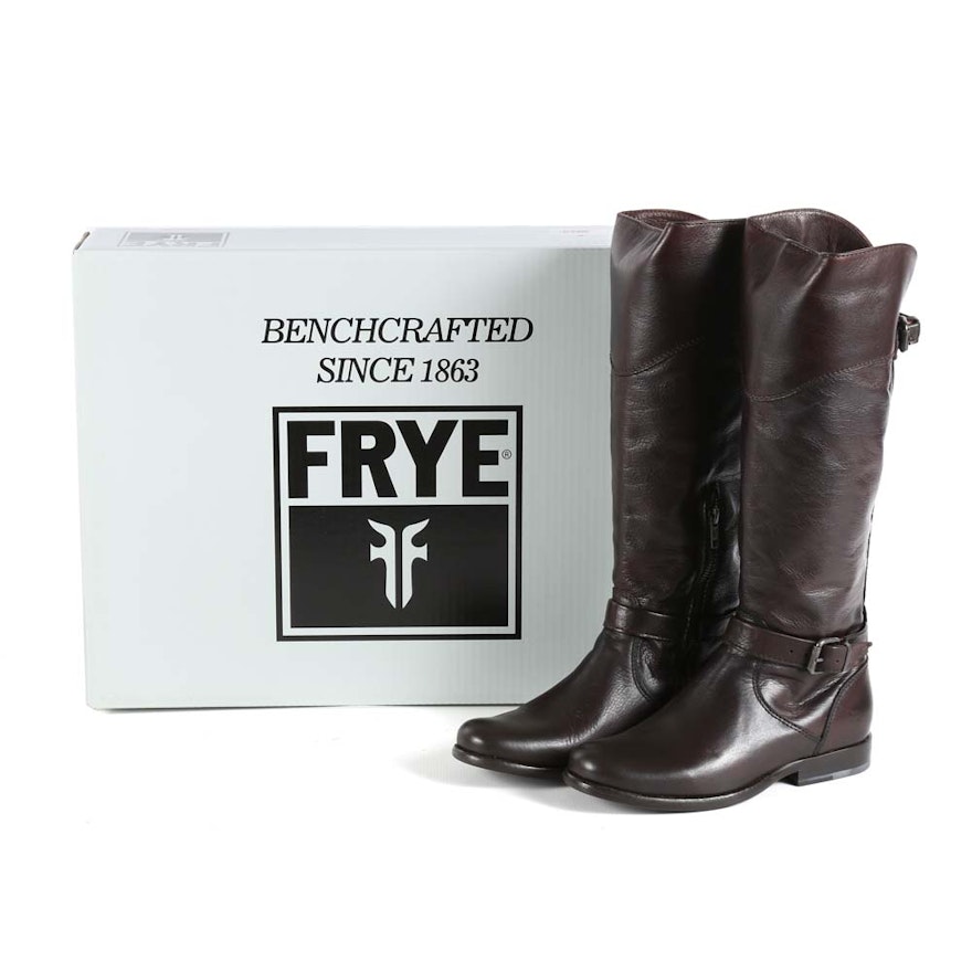 Frye Phillip Dark Brown Leather Riding Boots