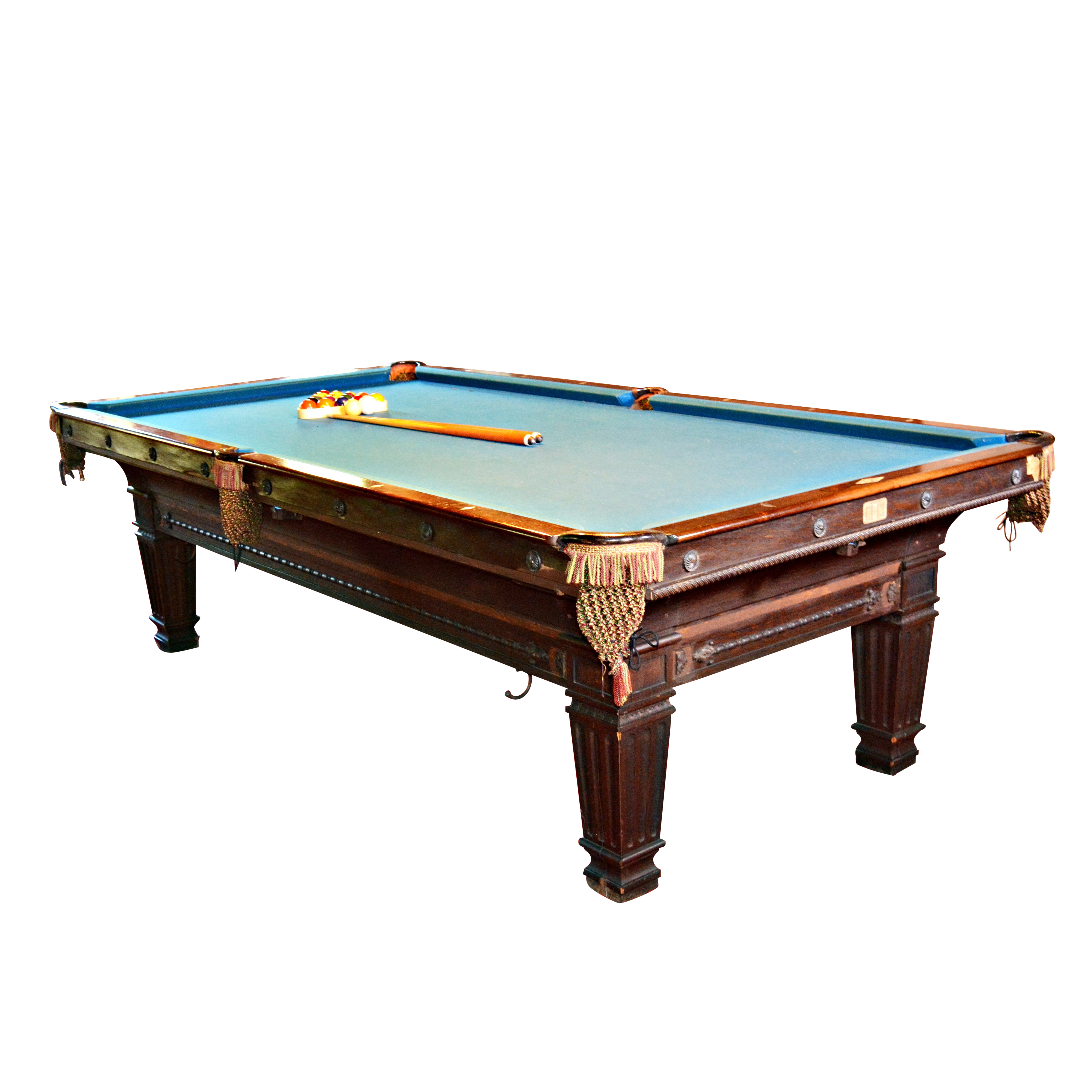 Vintage Brunswick Billiards Table with Accessories