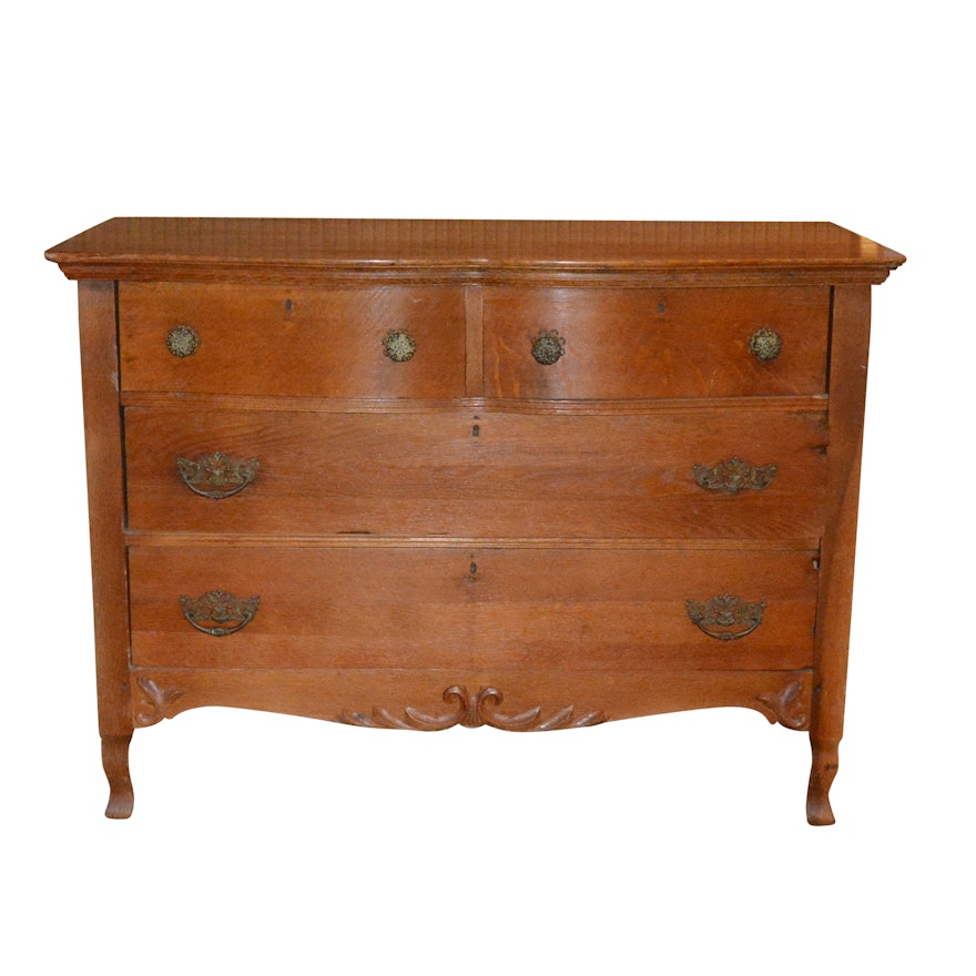 Late Victorian Oak Chest of Drawers, Early 20th Century