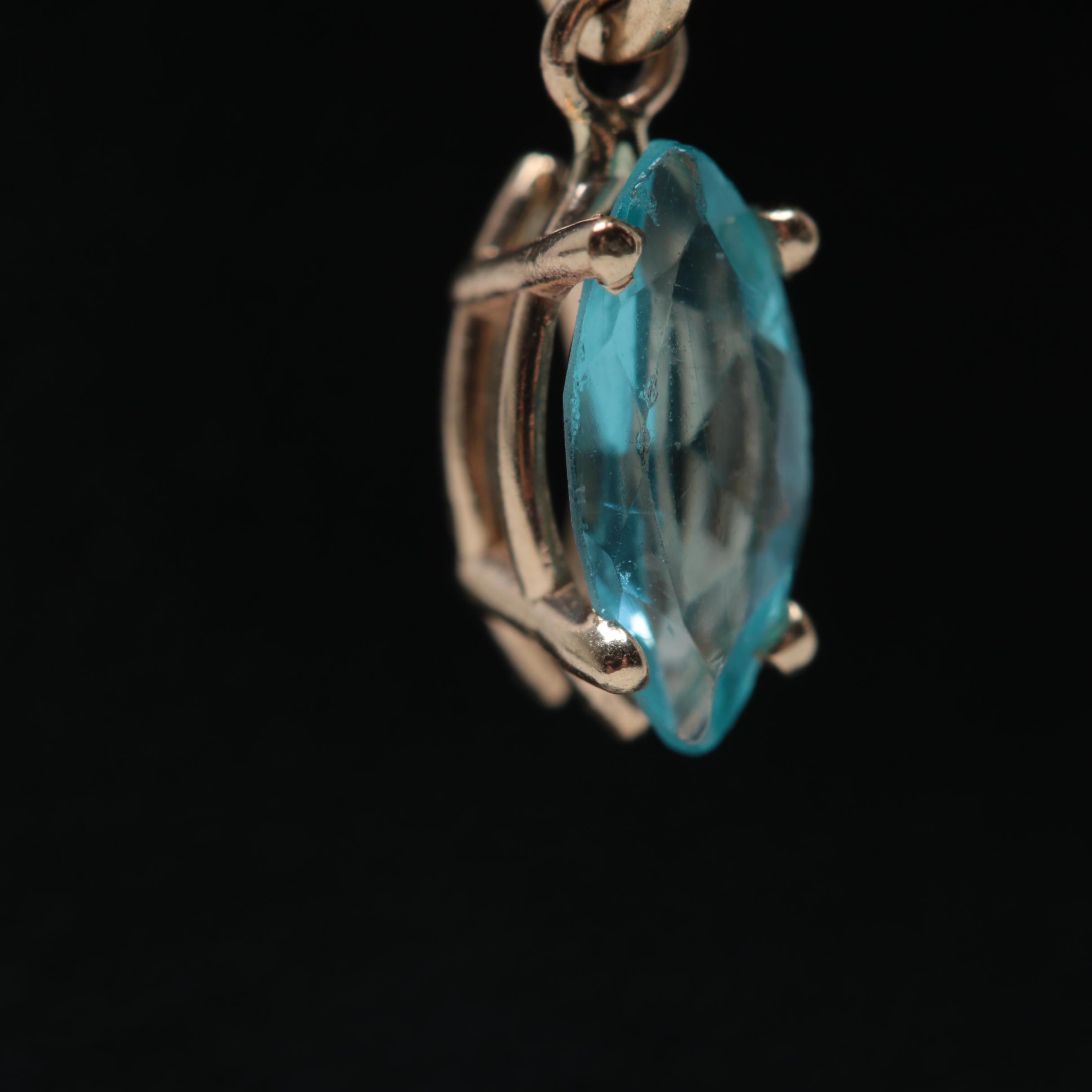 14K Yellow Gold Apatite and Diamond Earrings