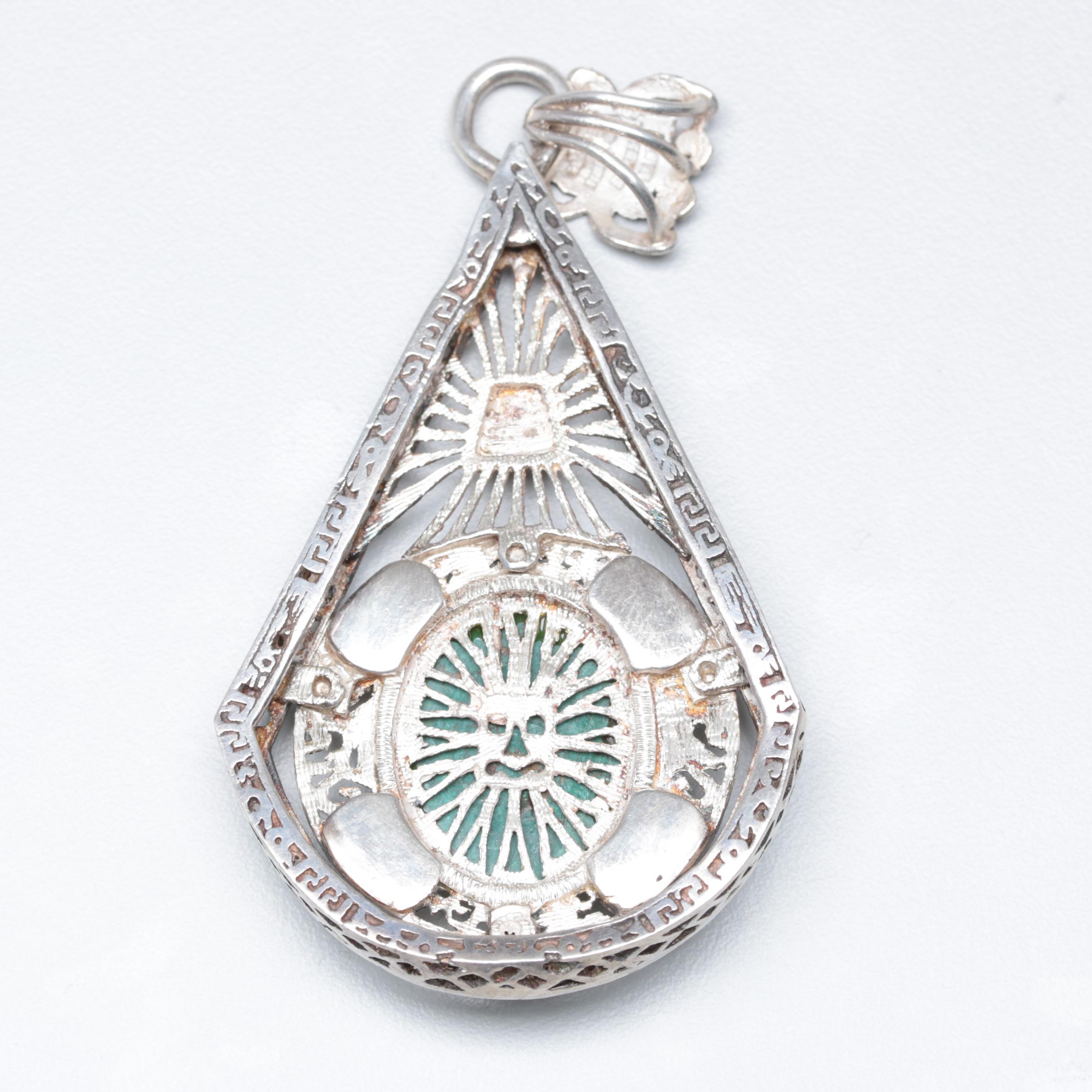 Sterling Silver Eilat Stone Pendant with 18K Yellow Gold Accents