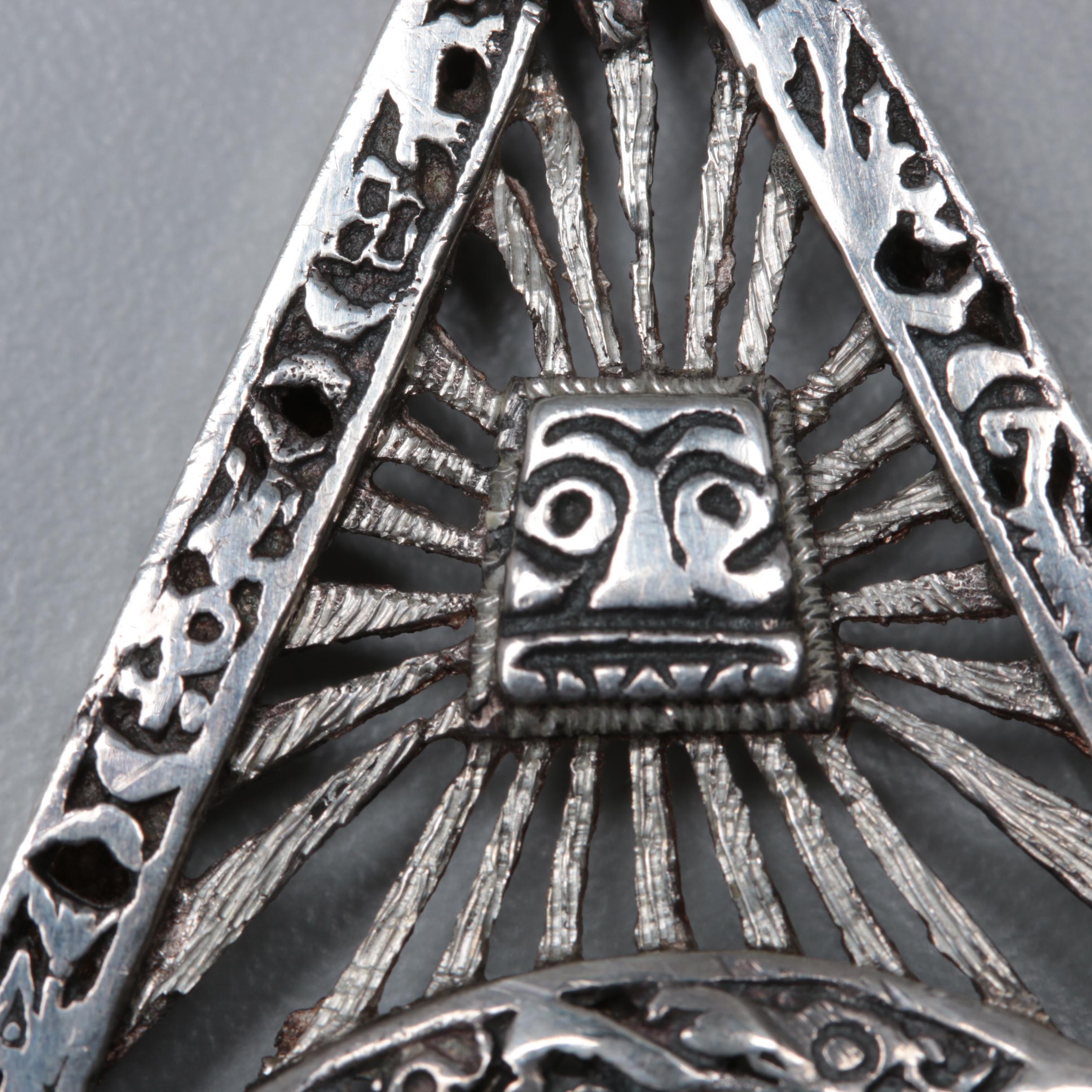 Sterling Silver Eilat Stone Pendant with 18K Yellow Gold Accents