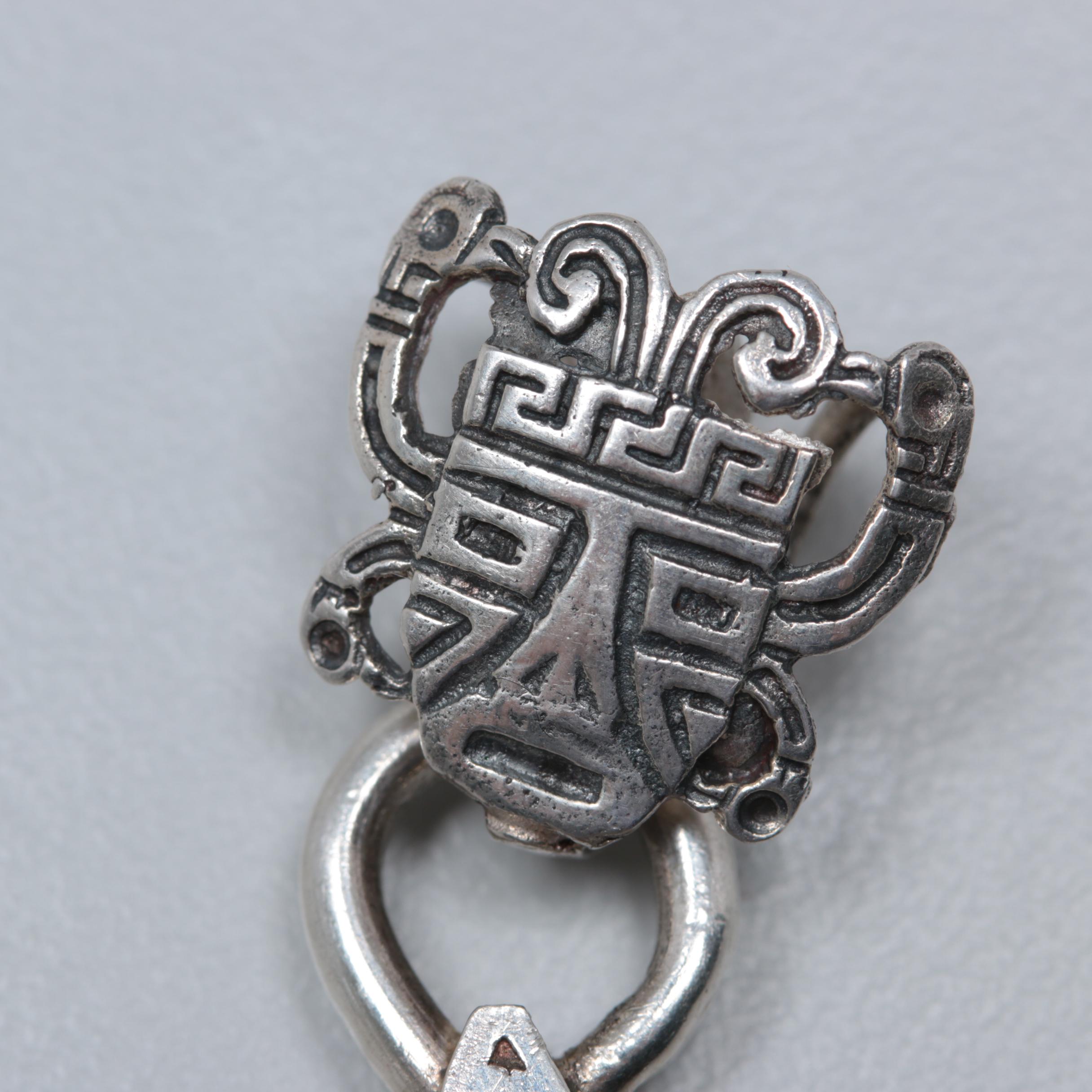 Sterling Silver Eilat Stone Pendant with 18K Yellow Gold Accents