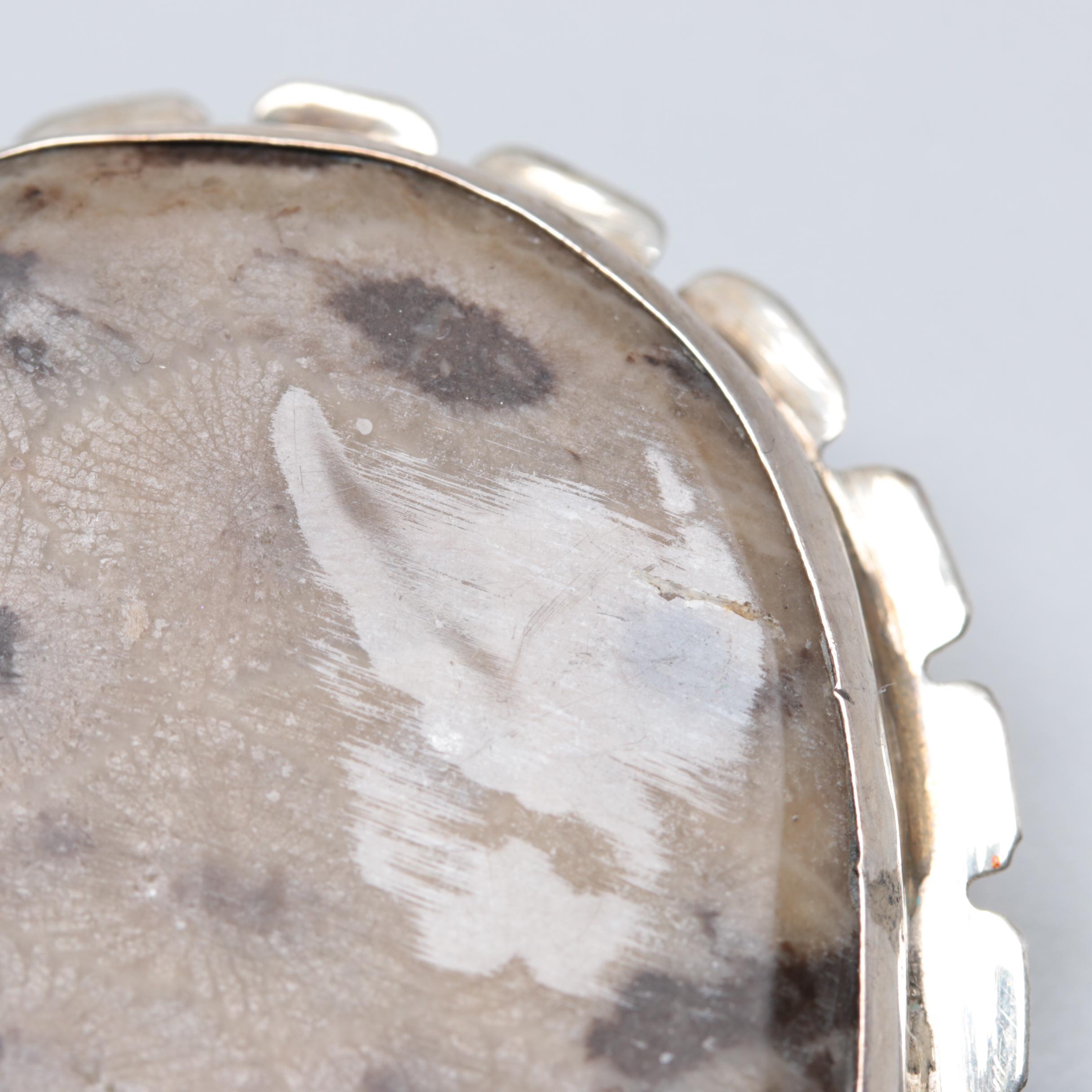Sterling Silver Petoskey Stone Bolo Slide