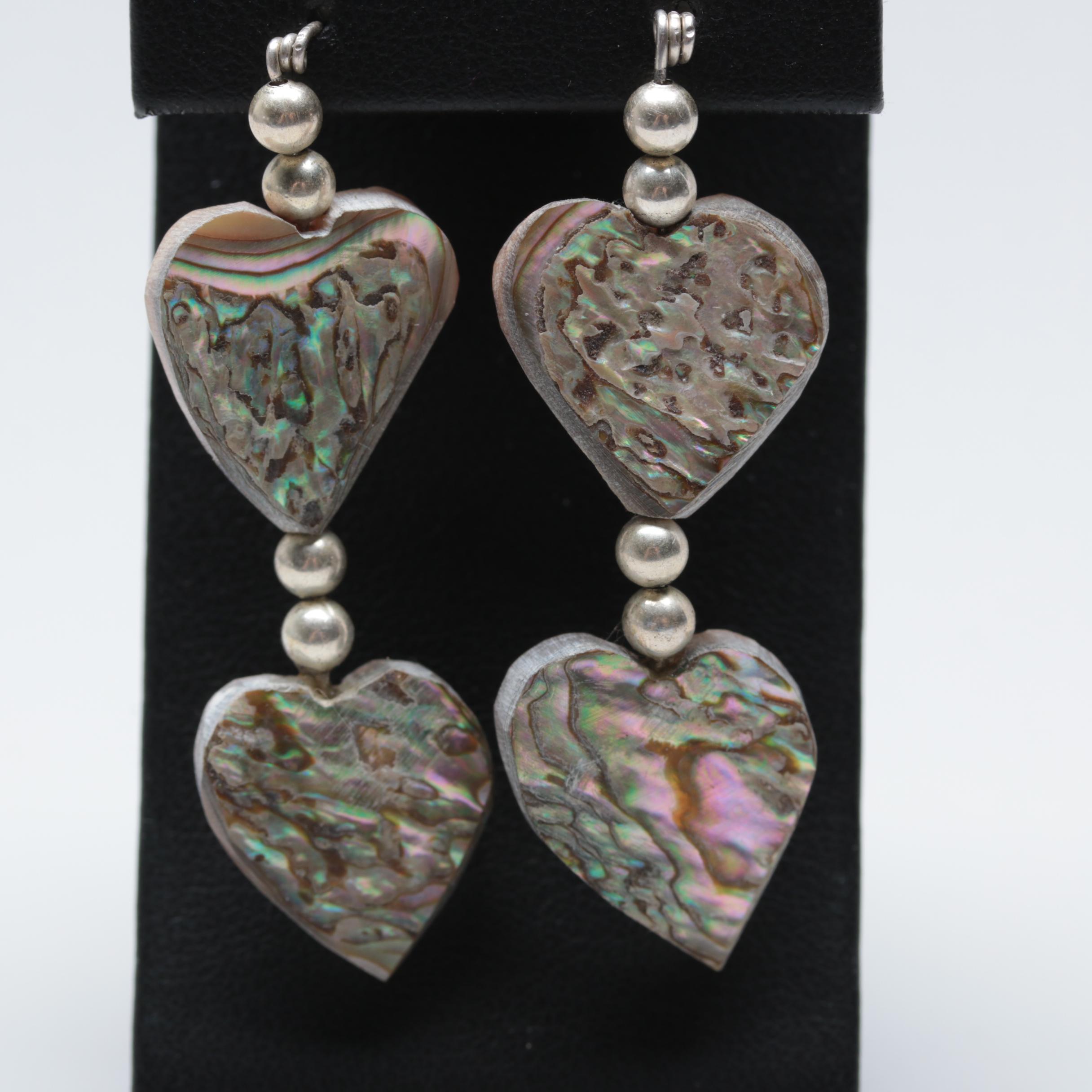 Assorted Sterling Silver Abalone and Chalcedony Earrings