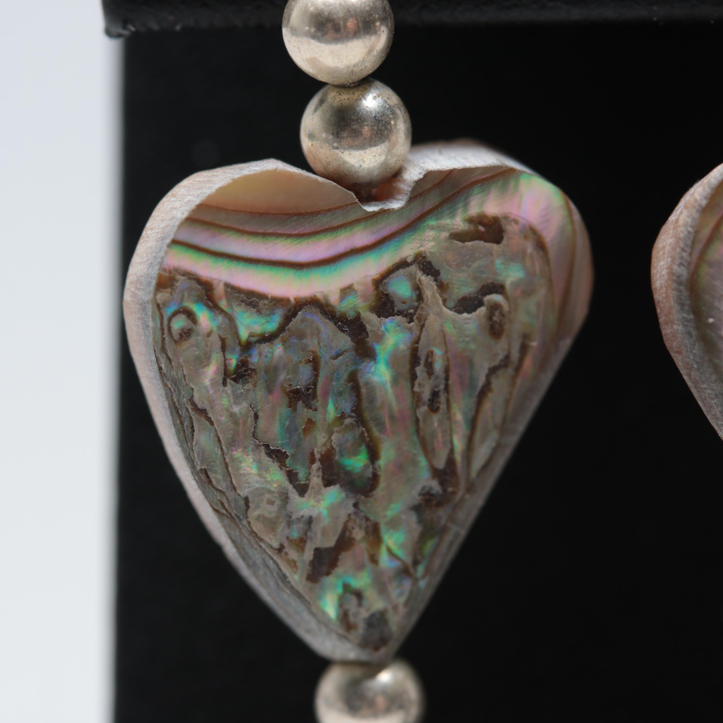 Assorted Sterling Silver Abalone and Chalcedony Earrings