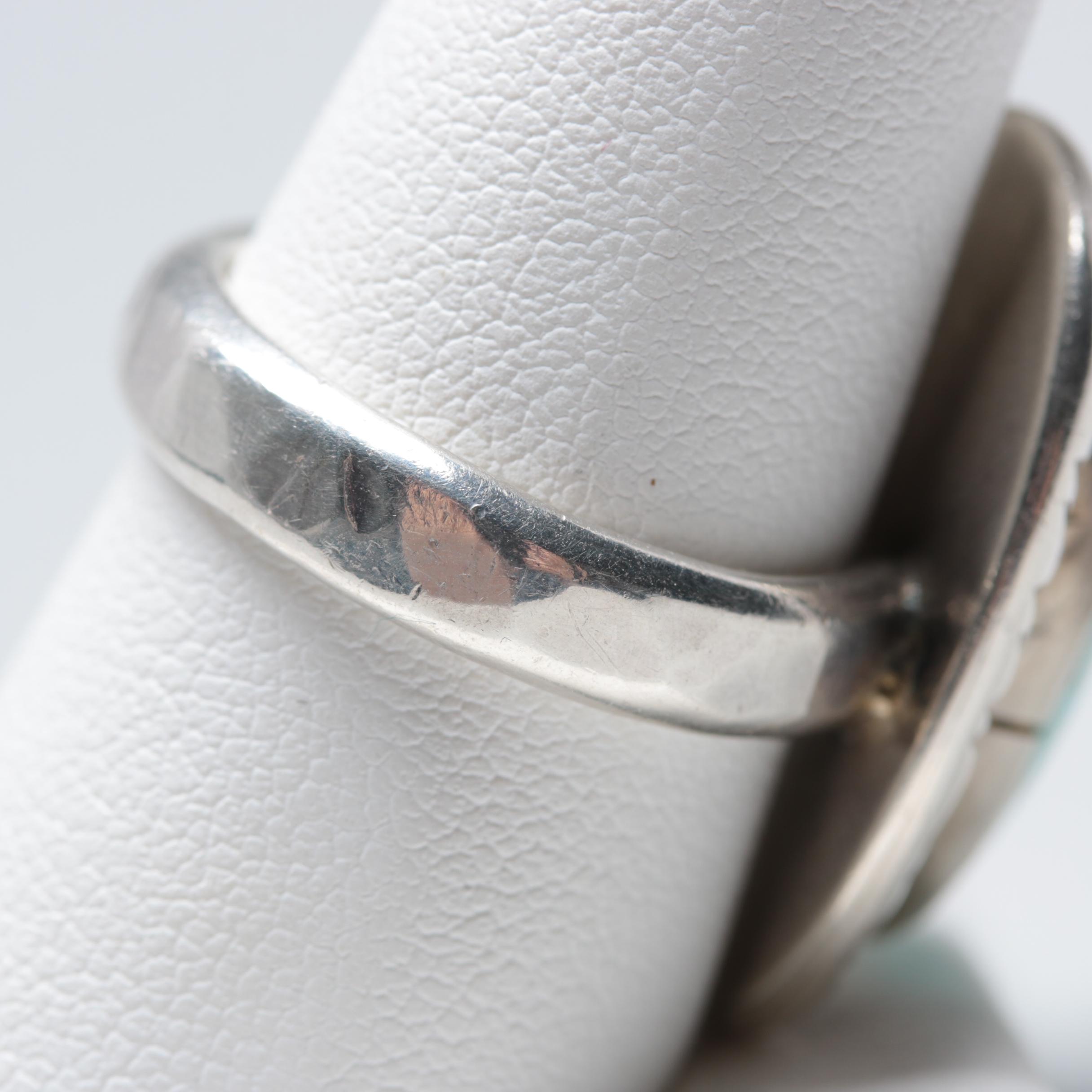 Southwestern Style Sterling Silver Turquoise Ring