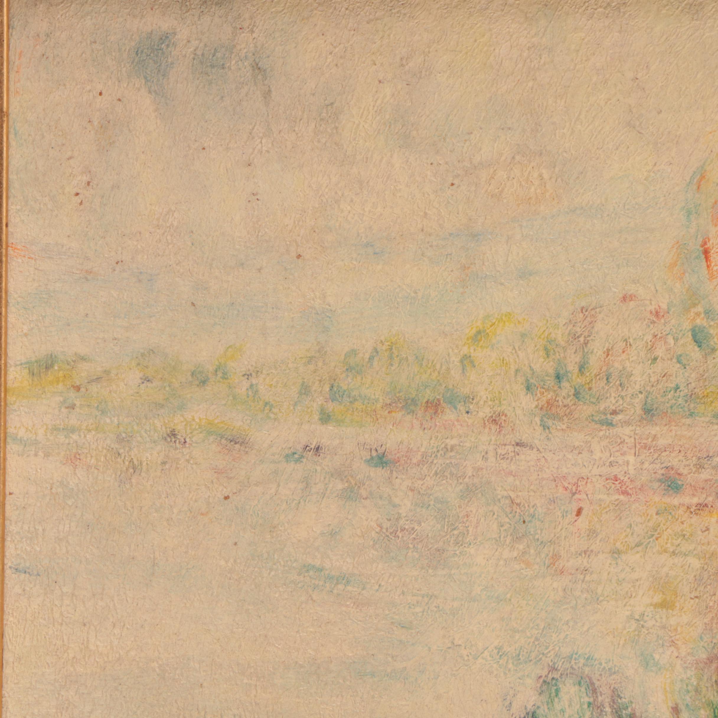 Lucien Boulier-Attributed Oil Landscape on Paperboard