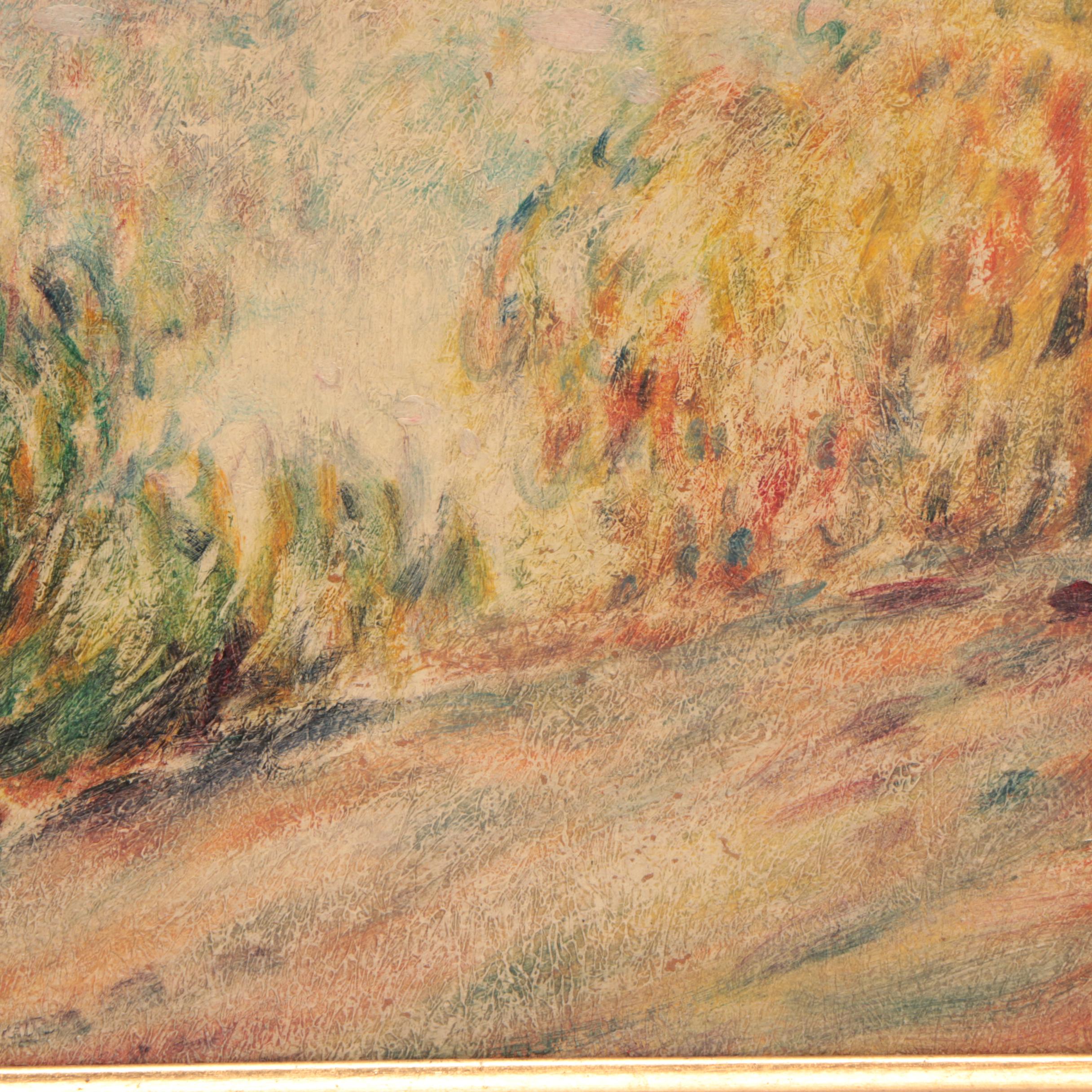 Lucien Boulier-Attributed Oil Landscape on Paperboard