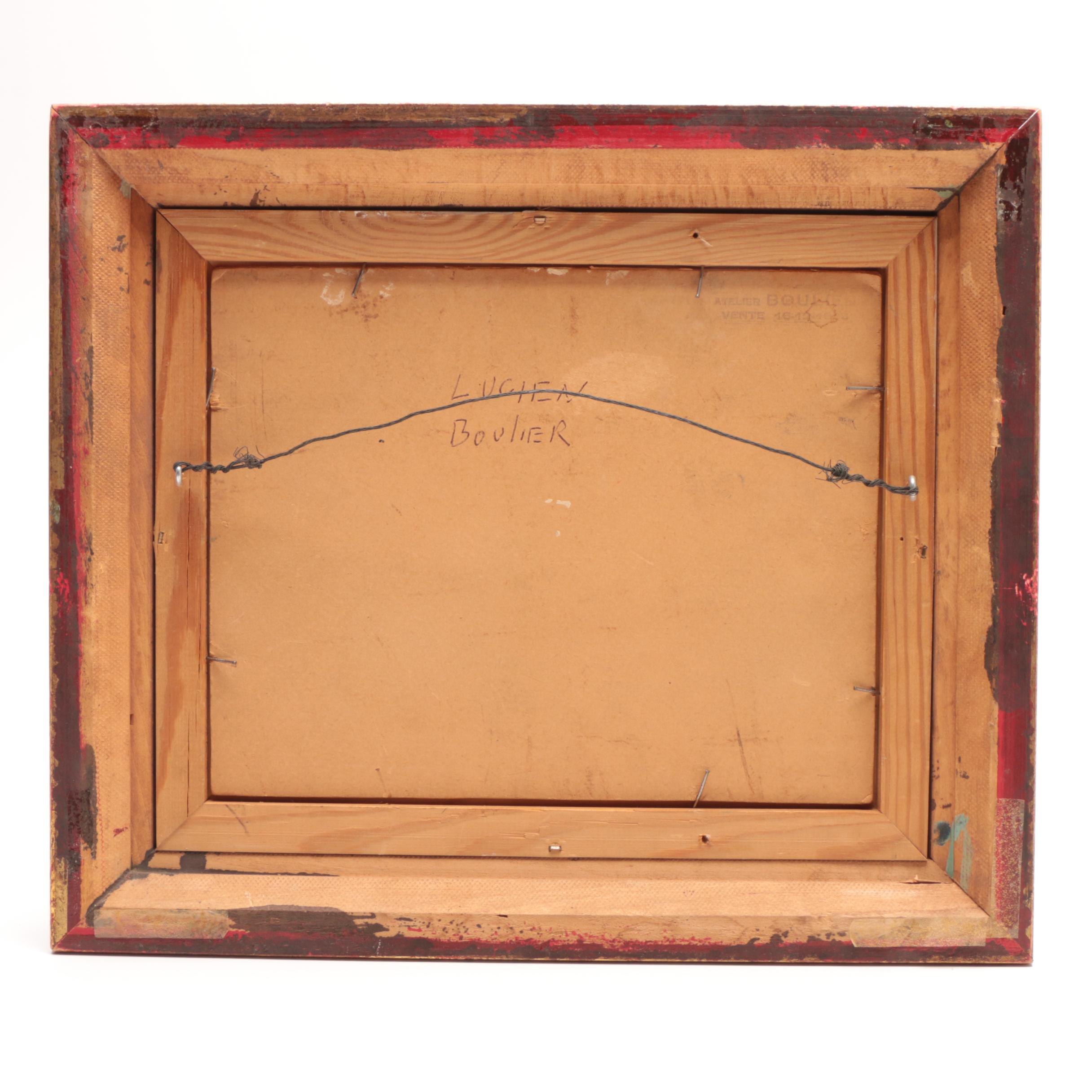 Lucien Boulier-Attributed Oil Landscape on Paperboard