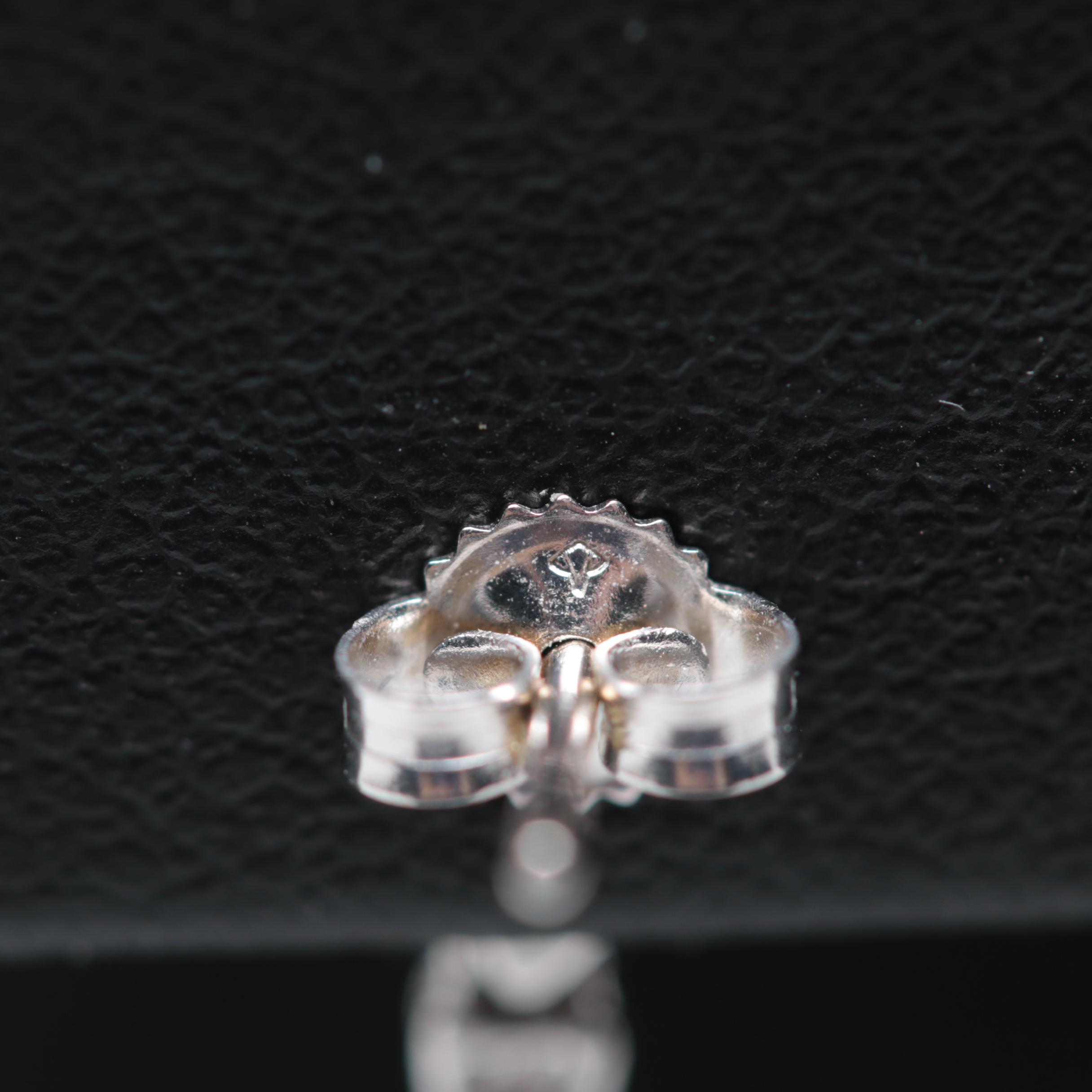 18K White Gold Cultured Pearl and Diamond Drop Earrings