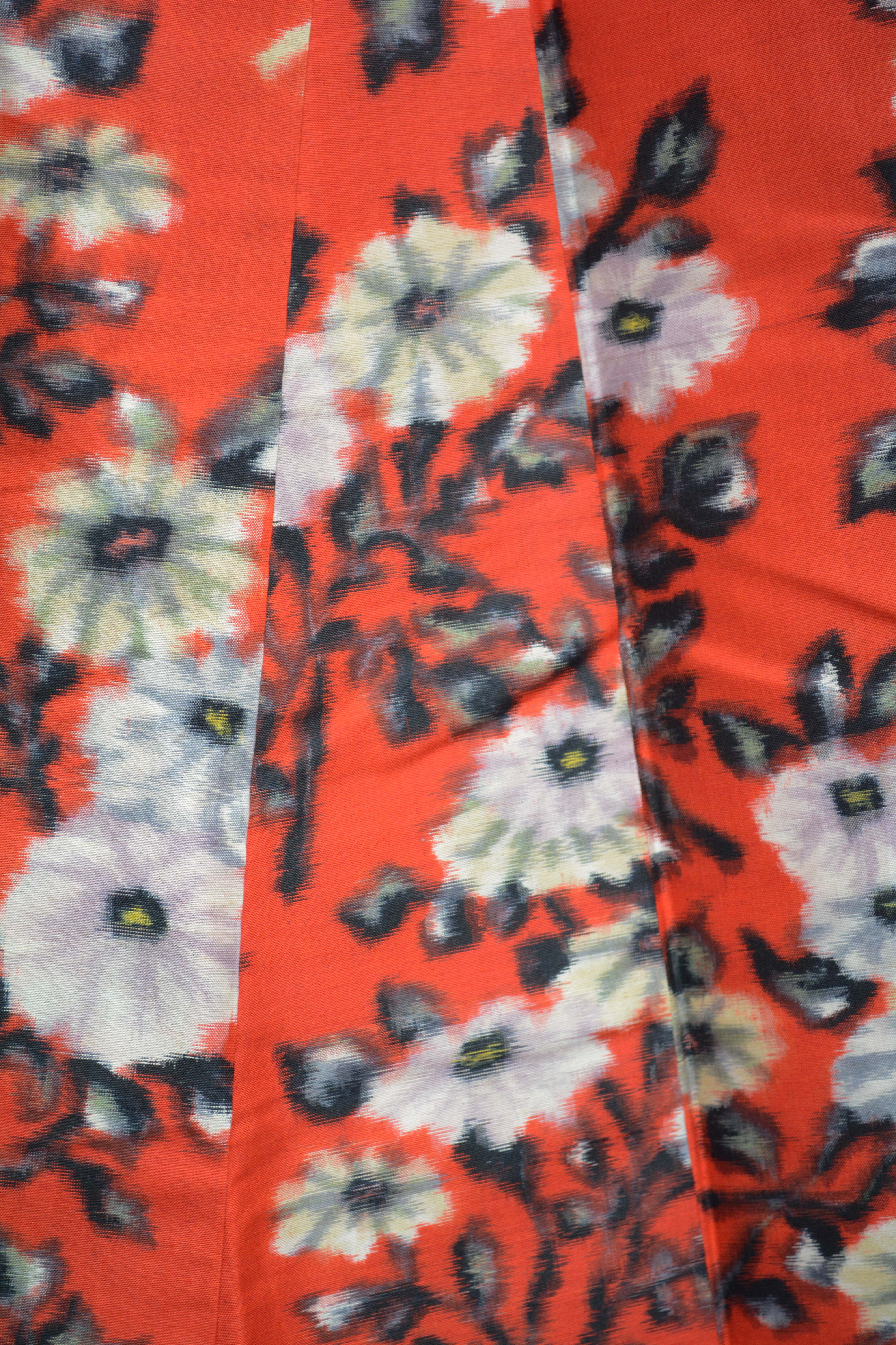 Circa 1930 Vintage Handwoven Kasuri Ikat Silk Kimono