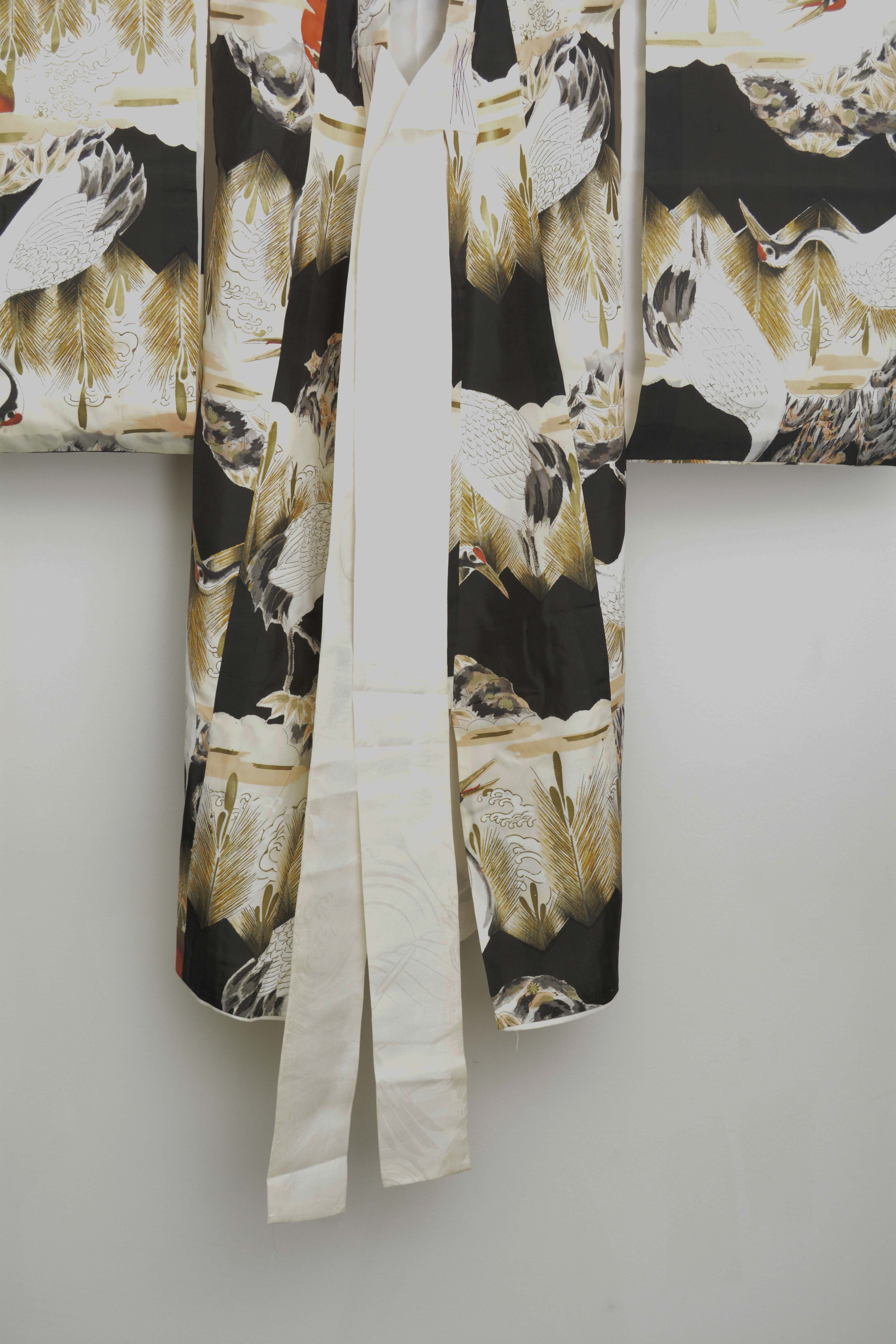 Boys' Circa 1920 Vintage Handwoven Silk Miyamairi Infant Kimono