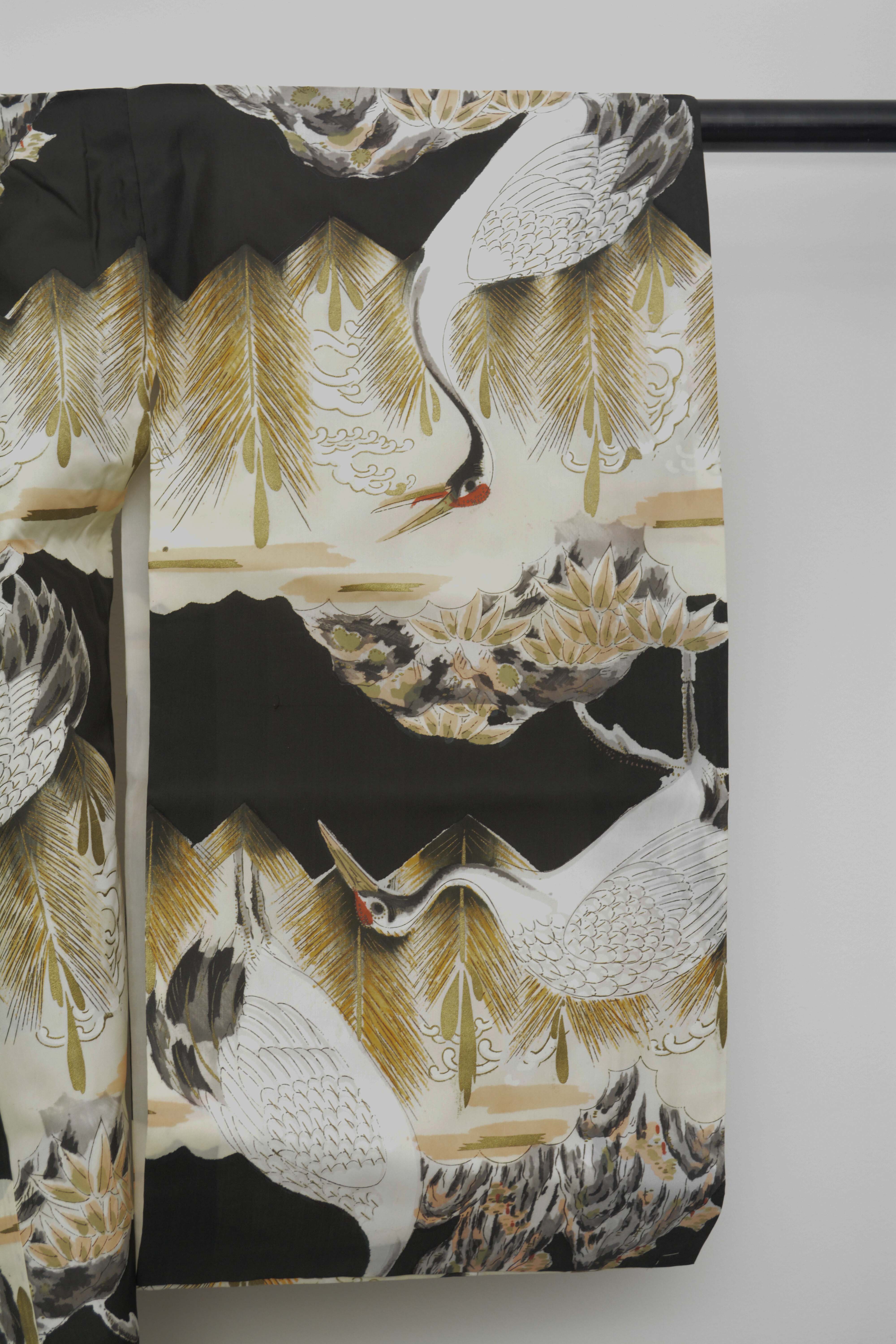 Boys' Circa 1920 Vintage Handwoven Silk Miyamairi Infant Kimono