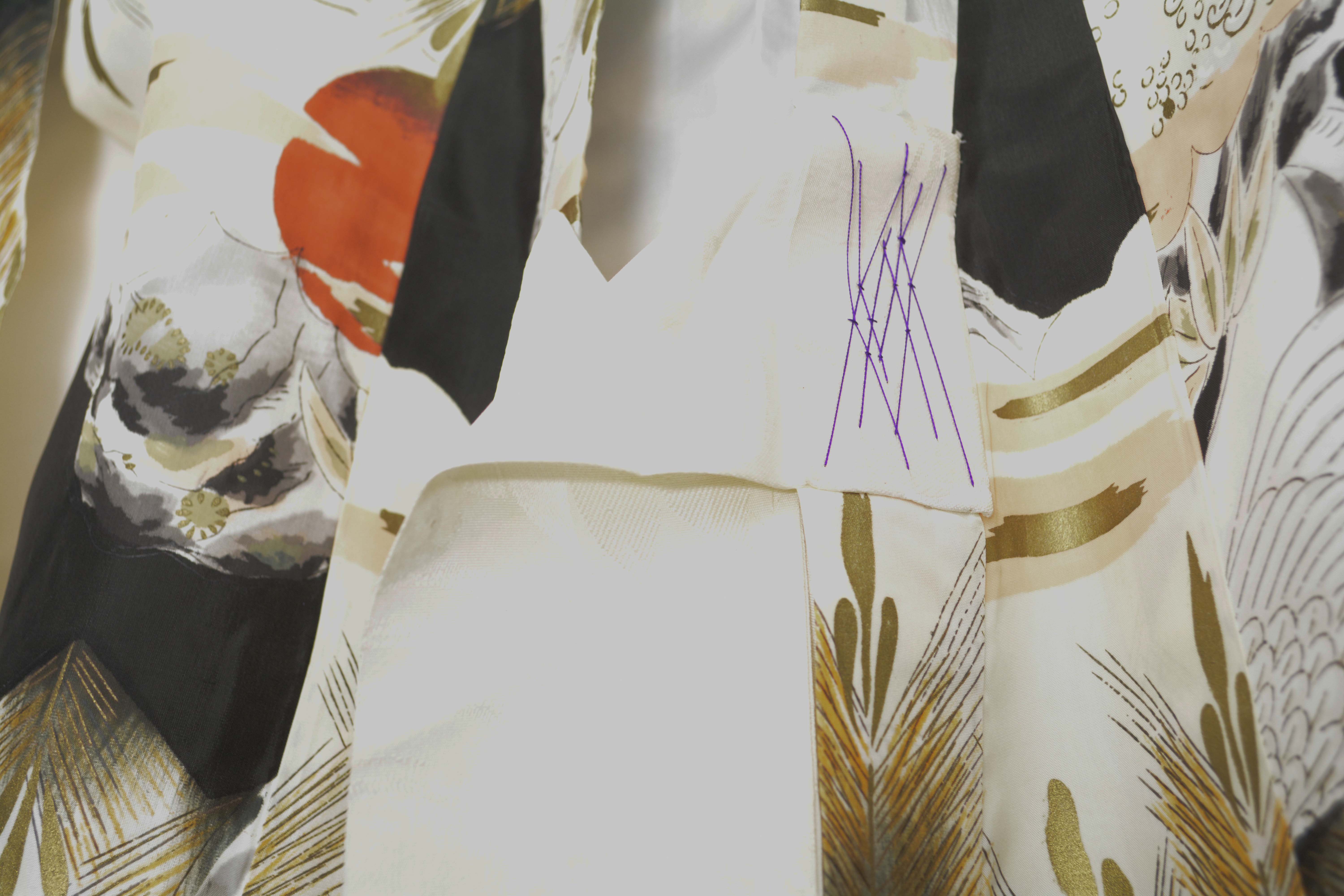 Boys' Circa 1920 Vintage Handwoven Silk Miyamairi Infant Kimono