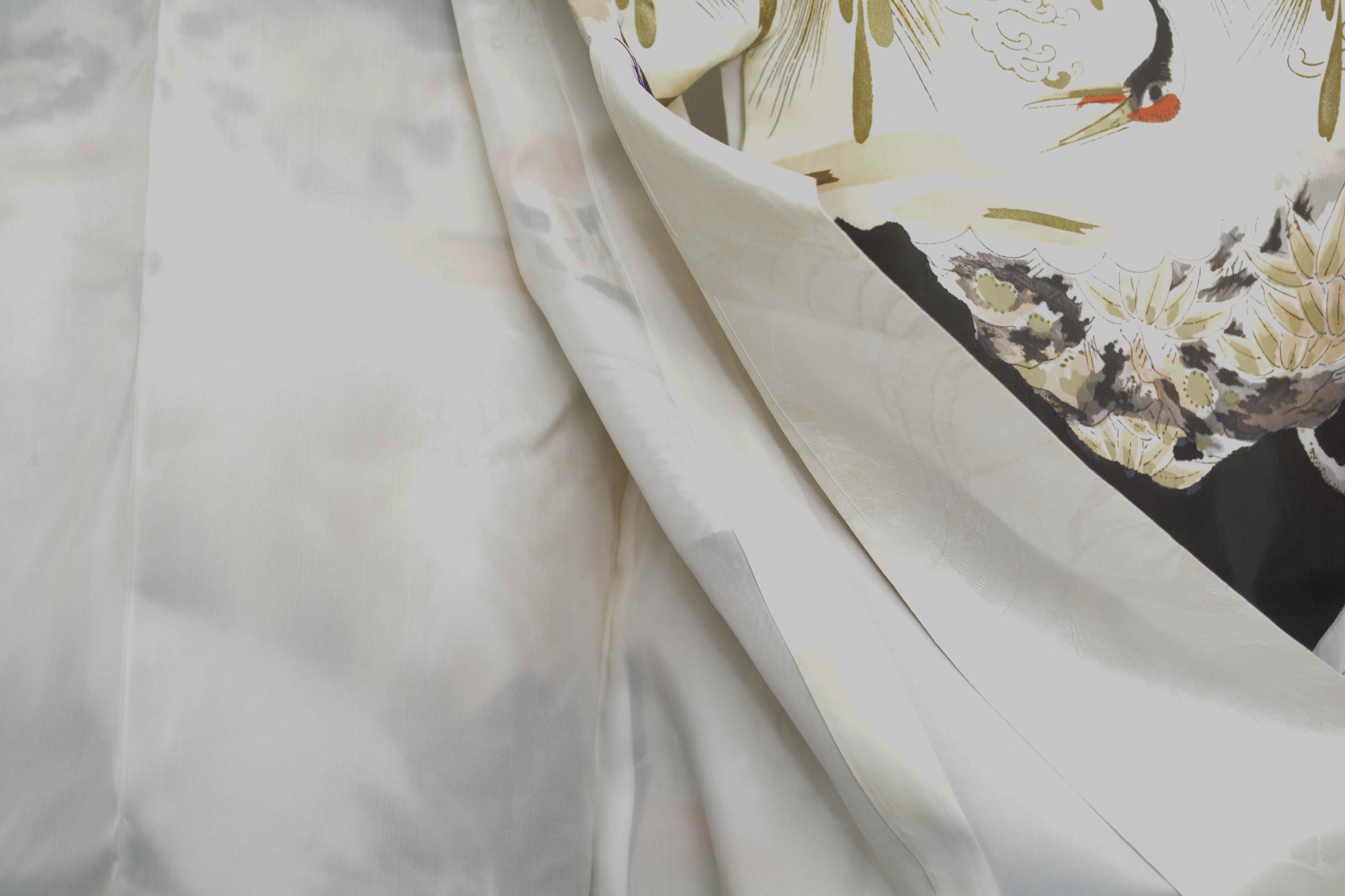 Boys' Circa 1920 Vintage Handwoven Silk Miyamairi Infant Kimono