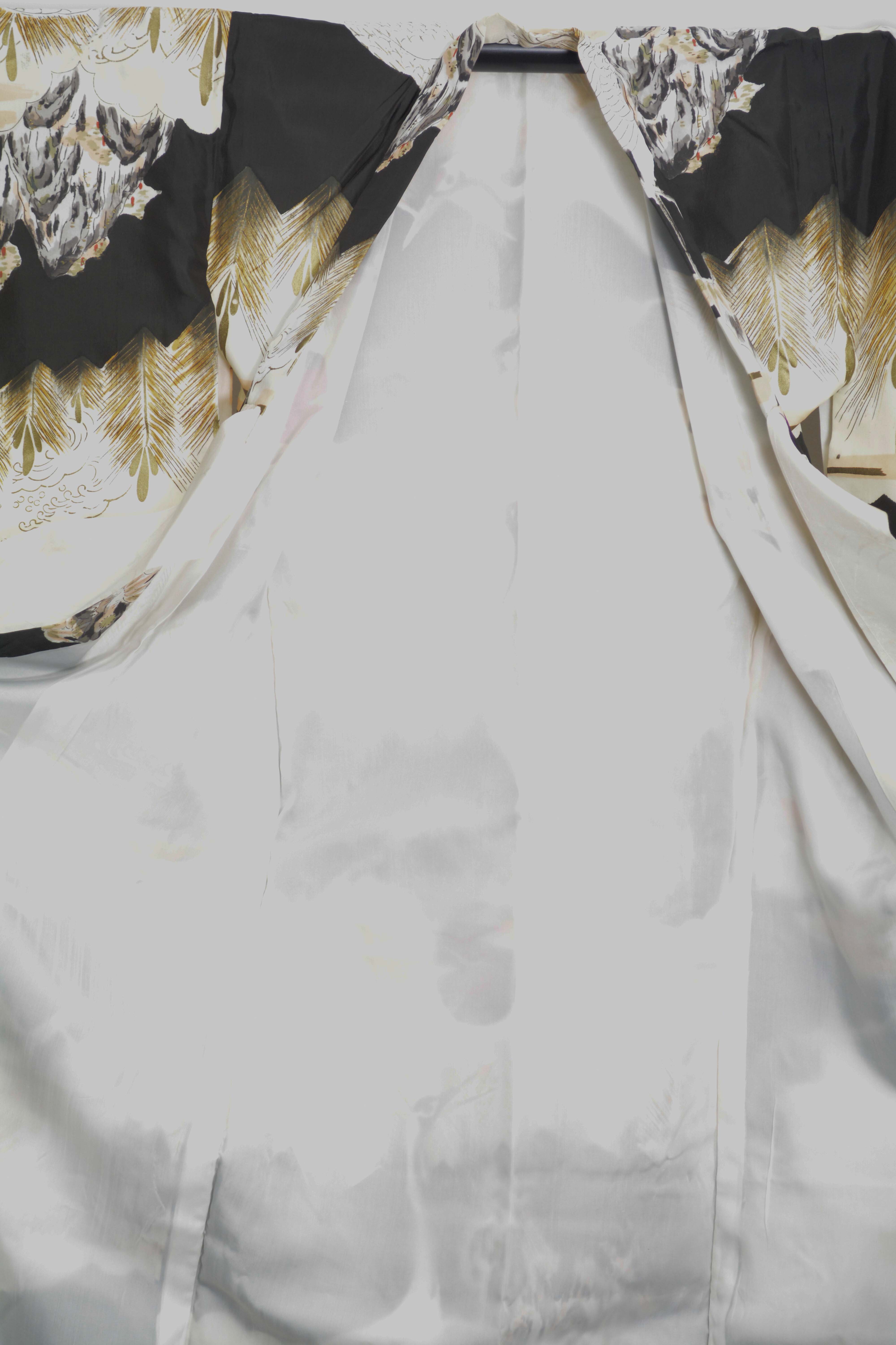 Boys' Circa 1920 Vintage Handwoven Silk Miyamairi Infant Kimono