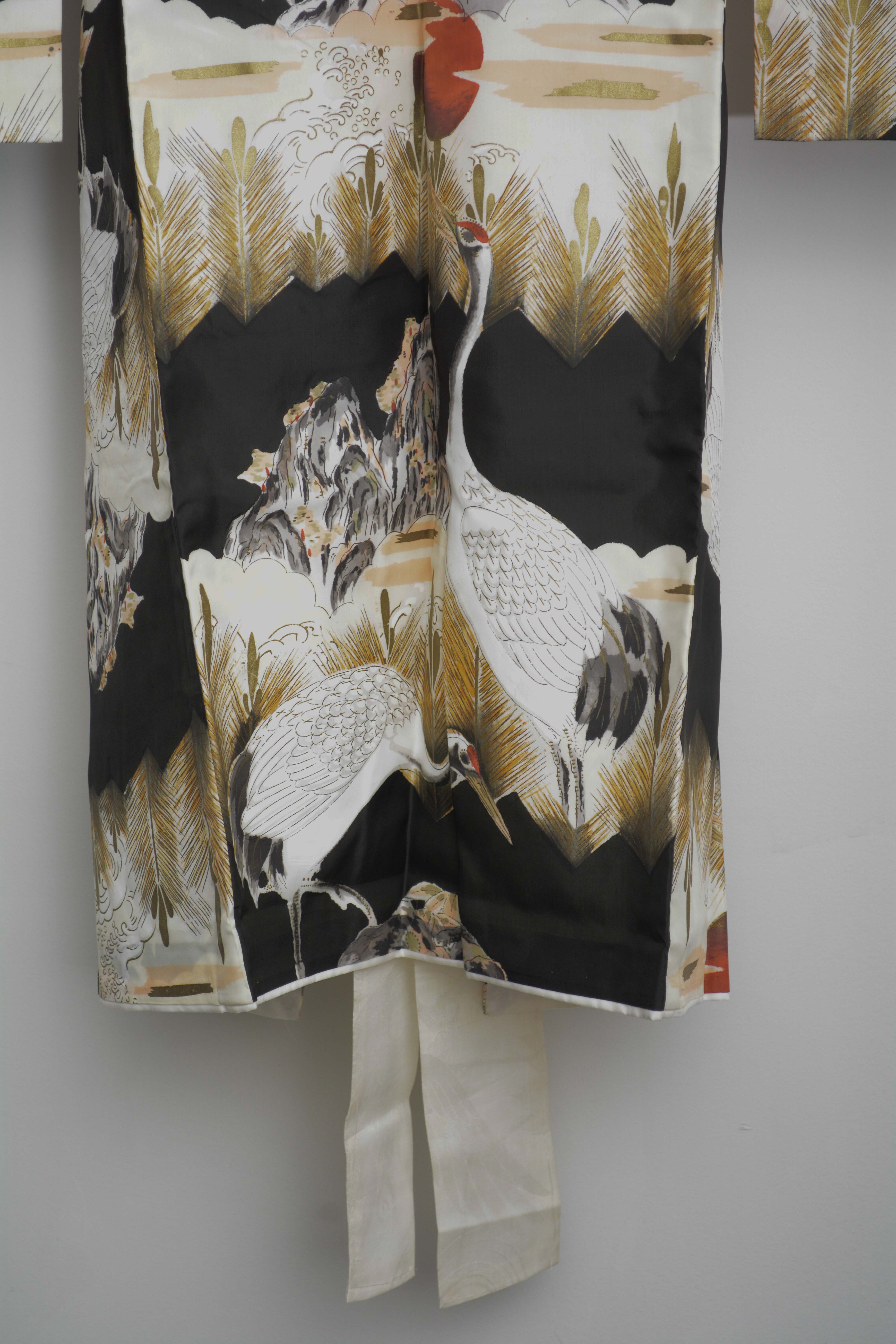 Boys' Circa 1920 Vintage Handwoven Silk Miyamairi Infant Kimono