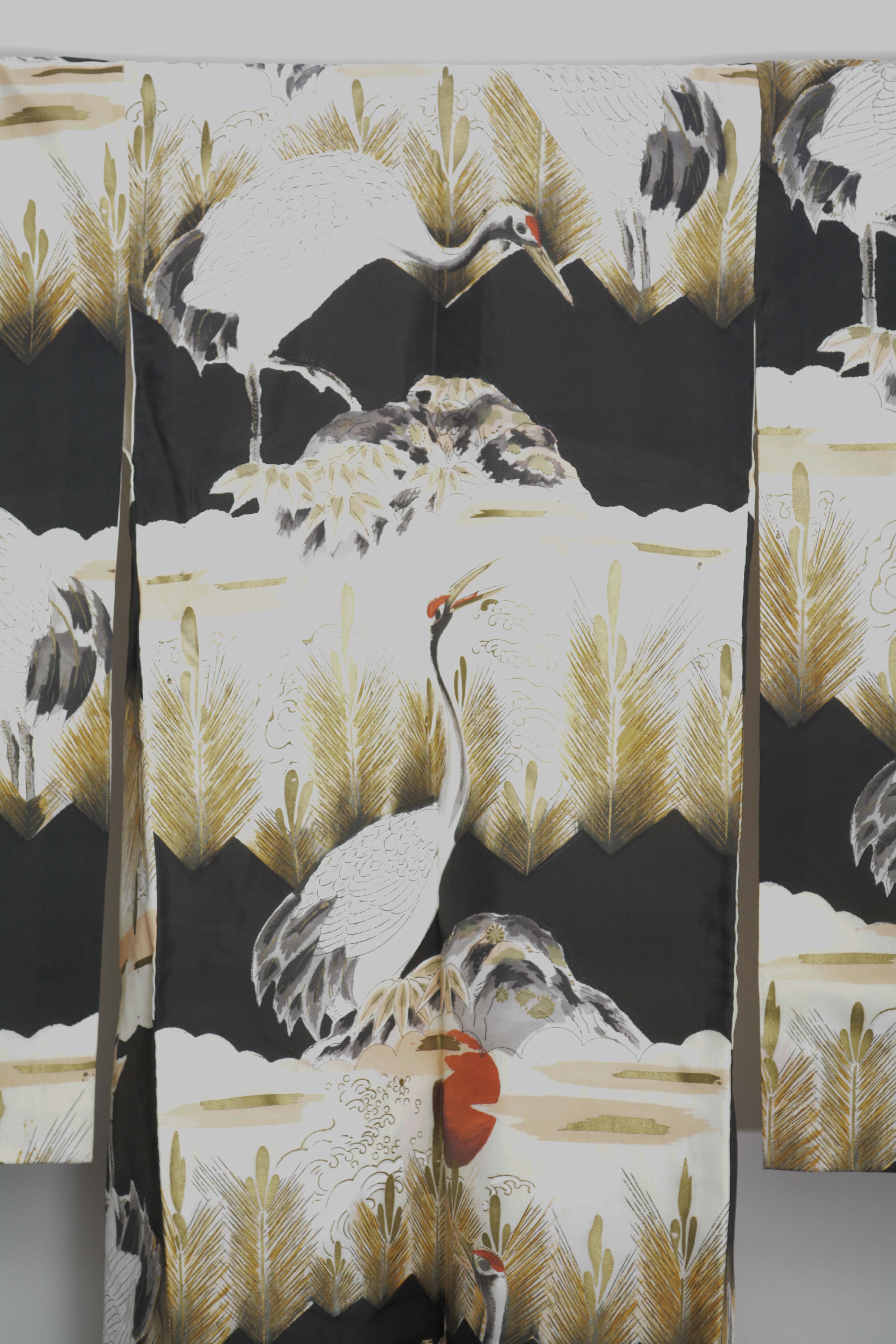 Boys' Circa 1920 Vintage Handwoven Silk Miyamairi Infant Kimono