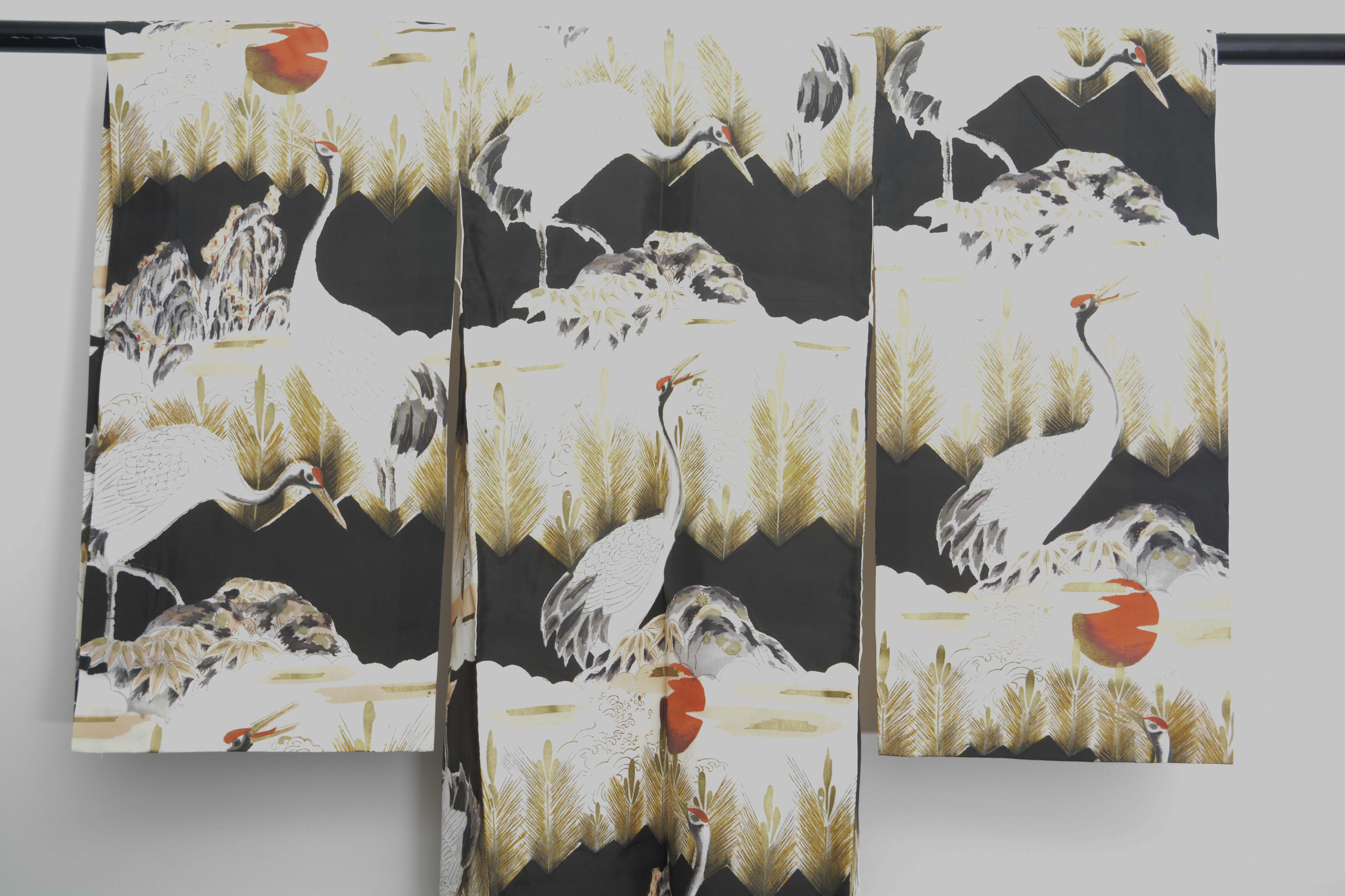 Boys' Circa 1920 Vintage Handwoven Silk Miyamairi Infant Kimono