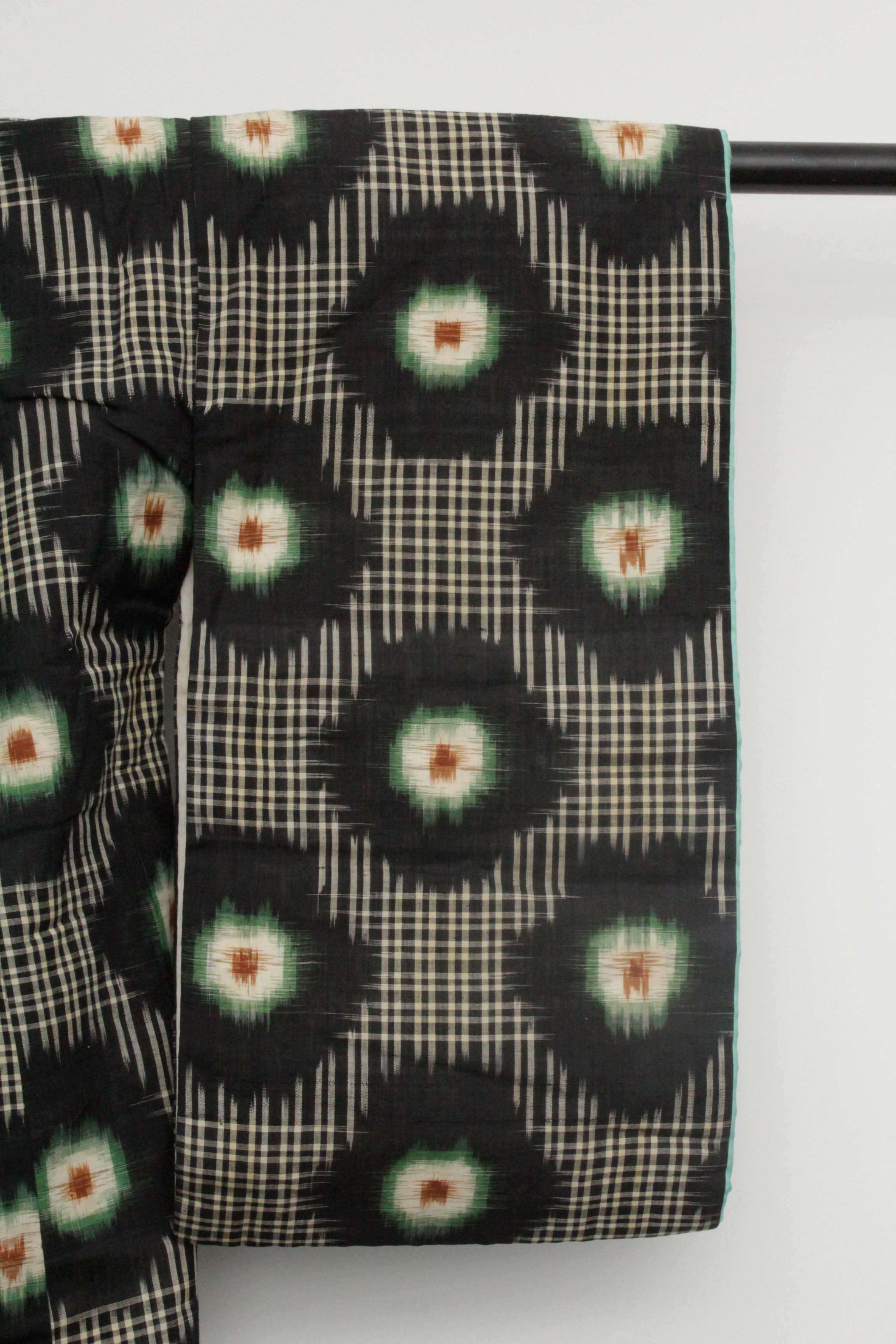 Child's Circa 1890 Antique Handwoven Ikat Silk Winter Furisode Kimono